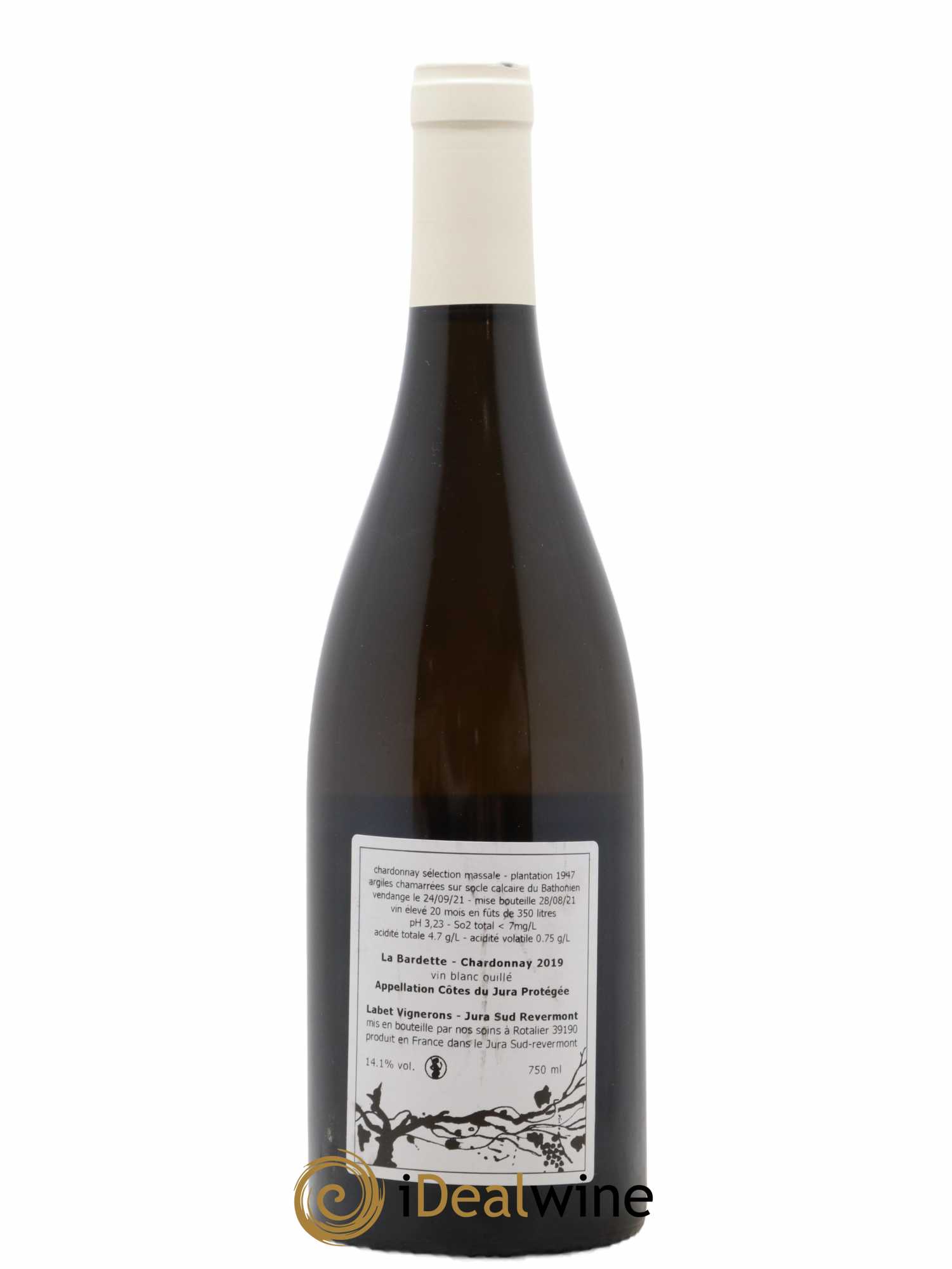 Côtes du Jura Chardonnay La Bardette Romain - Julien - Charline Labet 2019 - Lot de 1 bouteille - 1