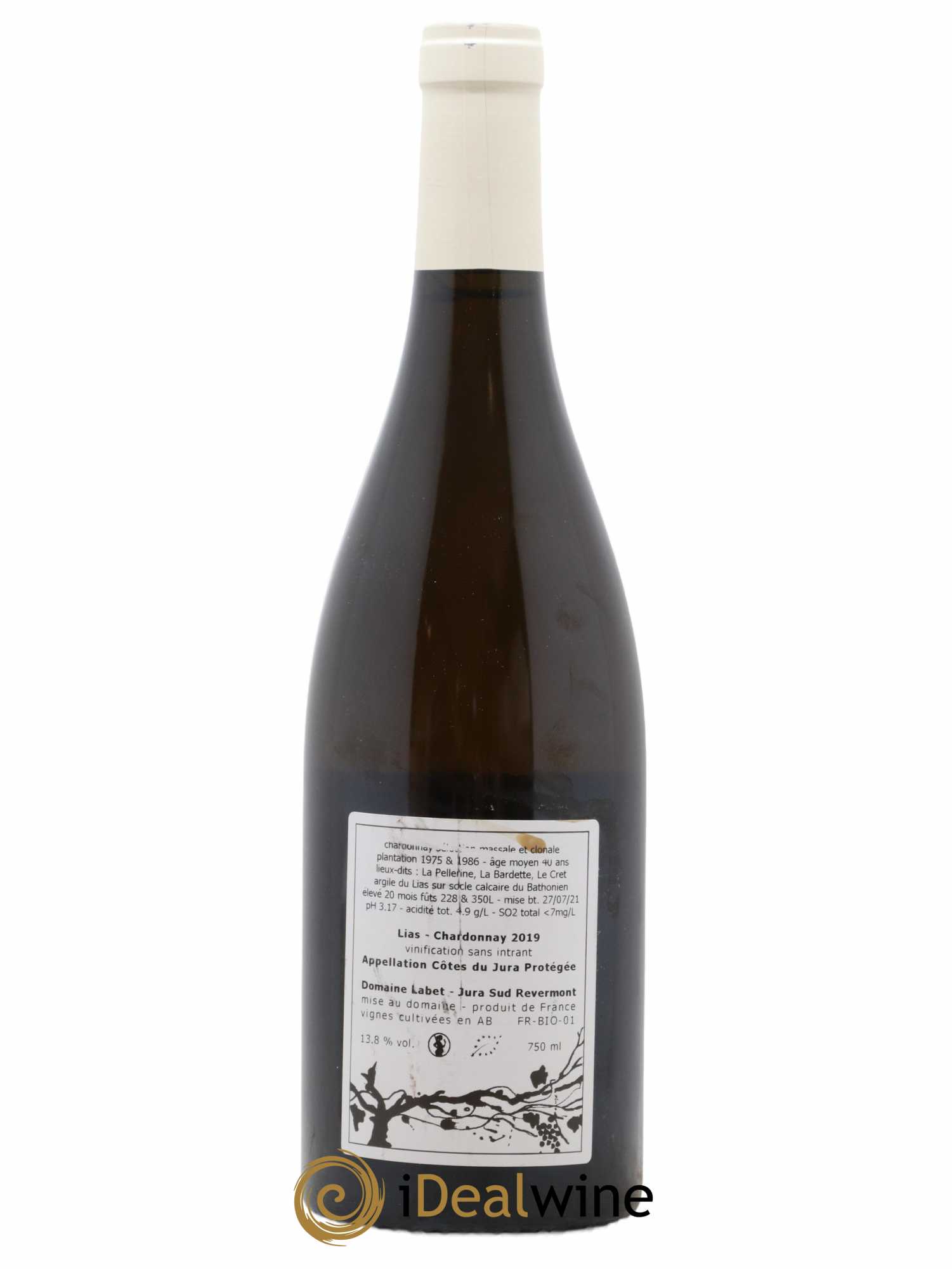 Côtes du Jura Chardonnay Lias Romain - Julien - Charline Labet 2019 - Lot de 1 bouteille - 1