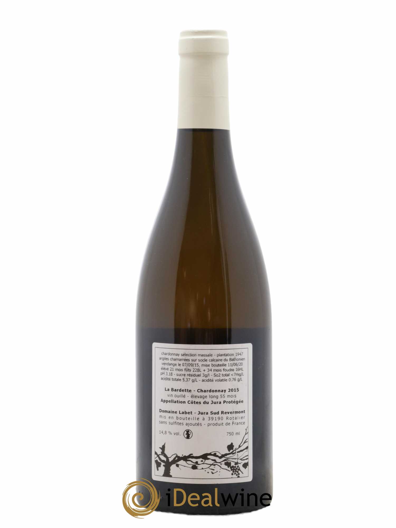 Côtes du Jura Chardonnay La Bardette Romain - Julien  - Charline Labet 2015 - Lot de 1 bouteille - 1