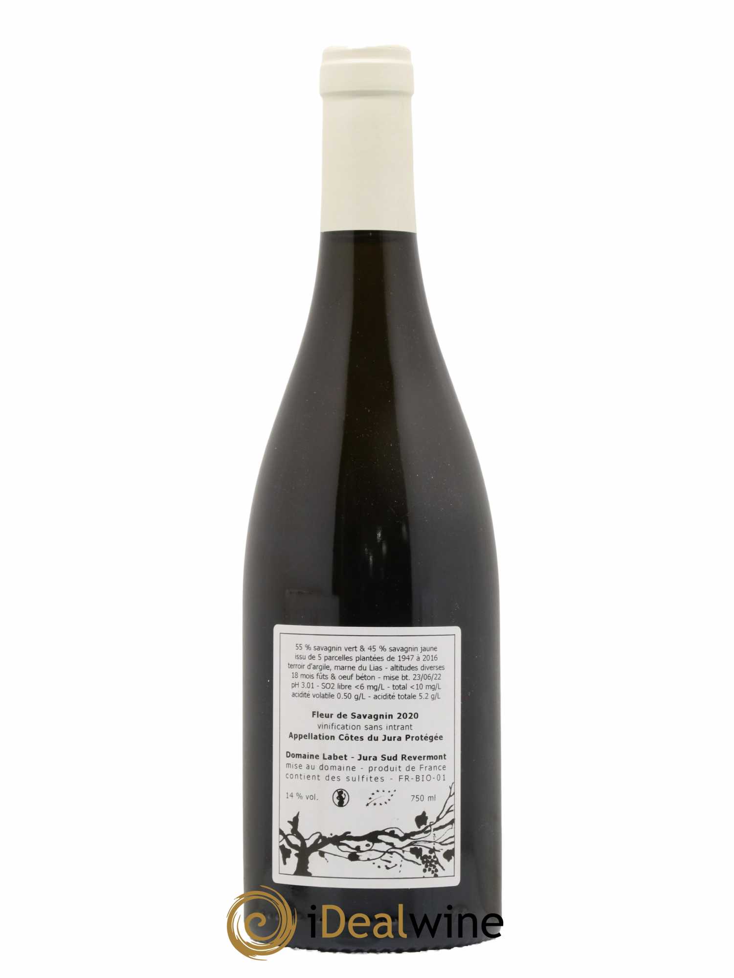 Côtes du Jura Fleur de Savagnin Romain - Julien - Charline Labet 2020 - Lot de 1 bouteille - 1