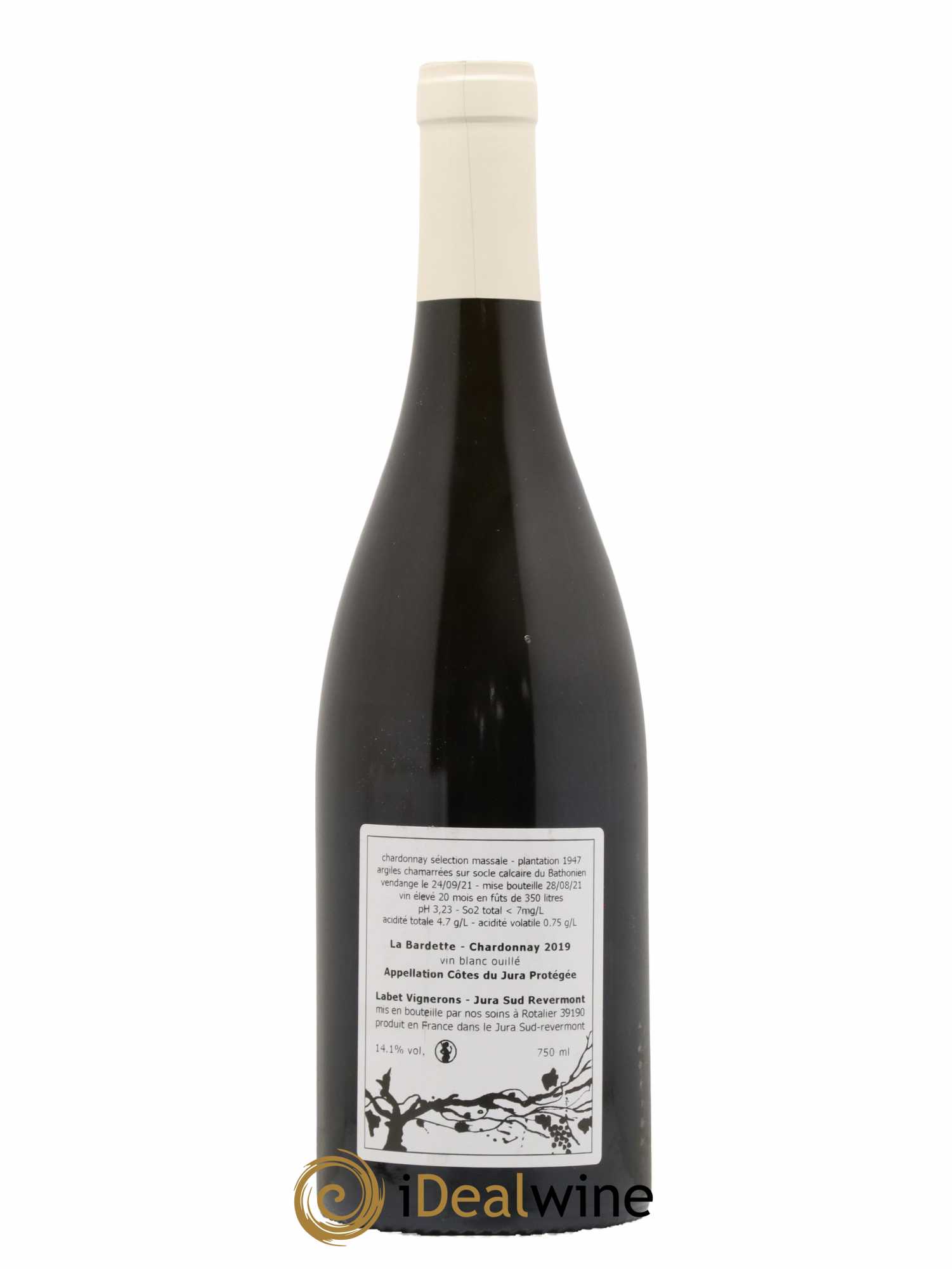 Côtes du Jura Chardonnay La Bardette Romain - Julien - Charline Labet 2019 - Lot de 1 bouteille - 1