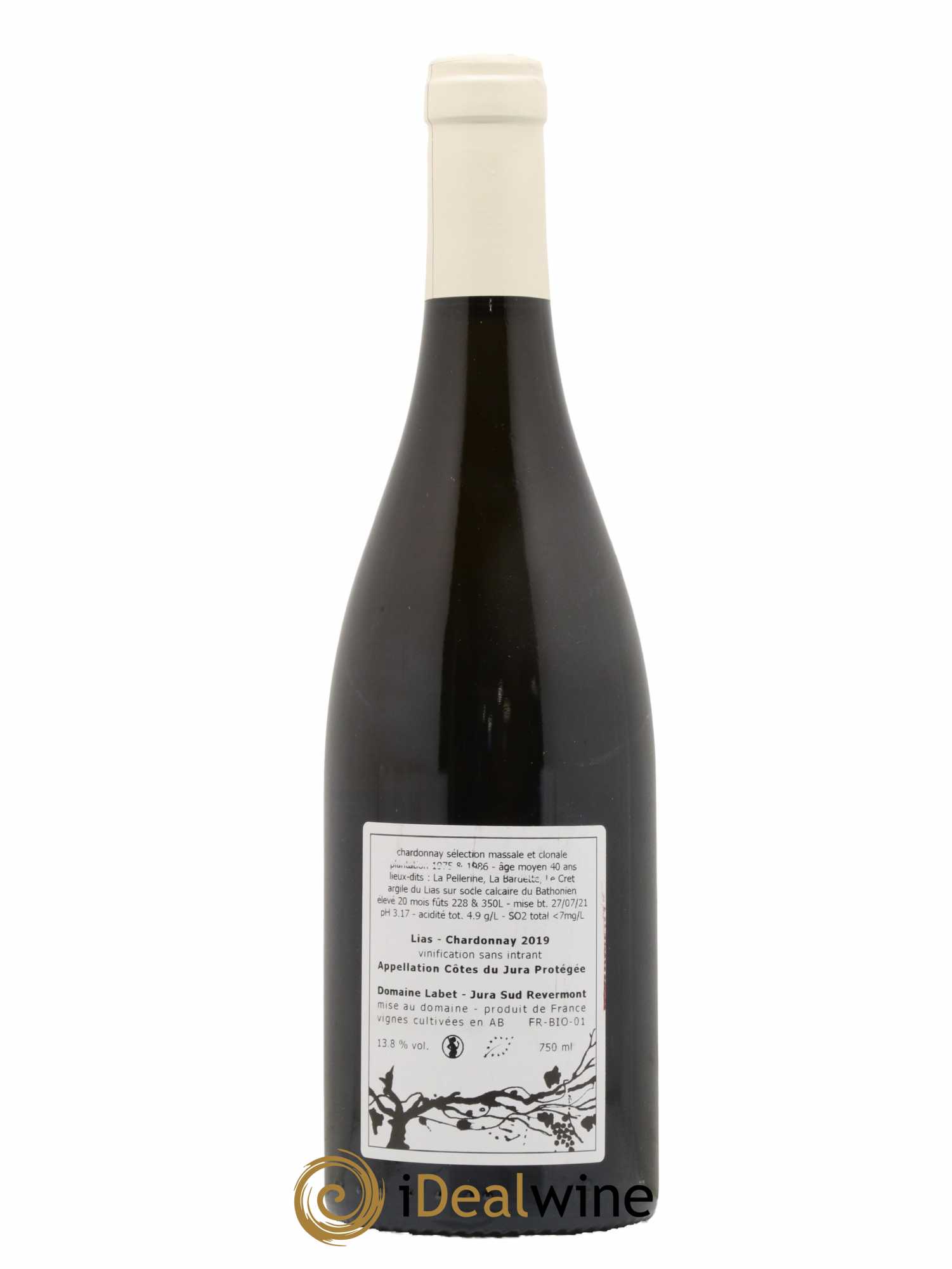 Côtes du Jura Chardonnay Lias Romain - Julien - Charline Labet 2019 - Lot de 1 bouteille - 1