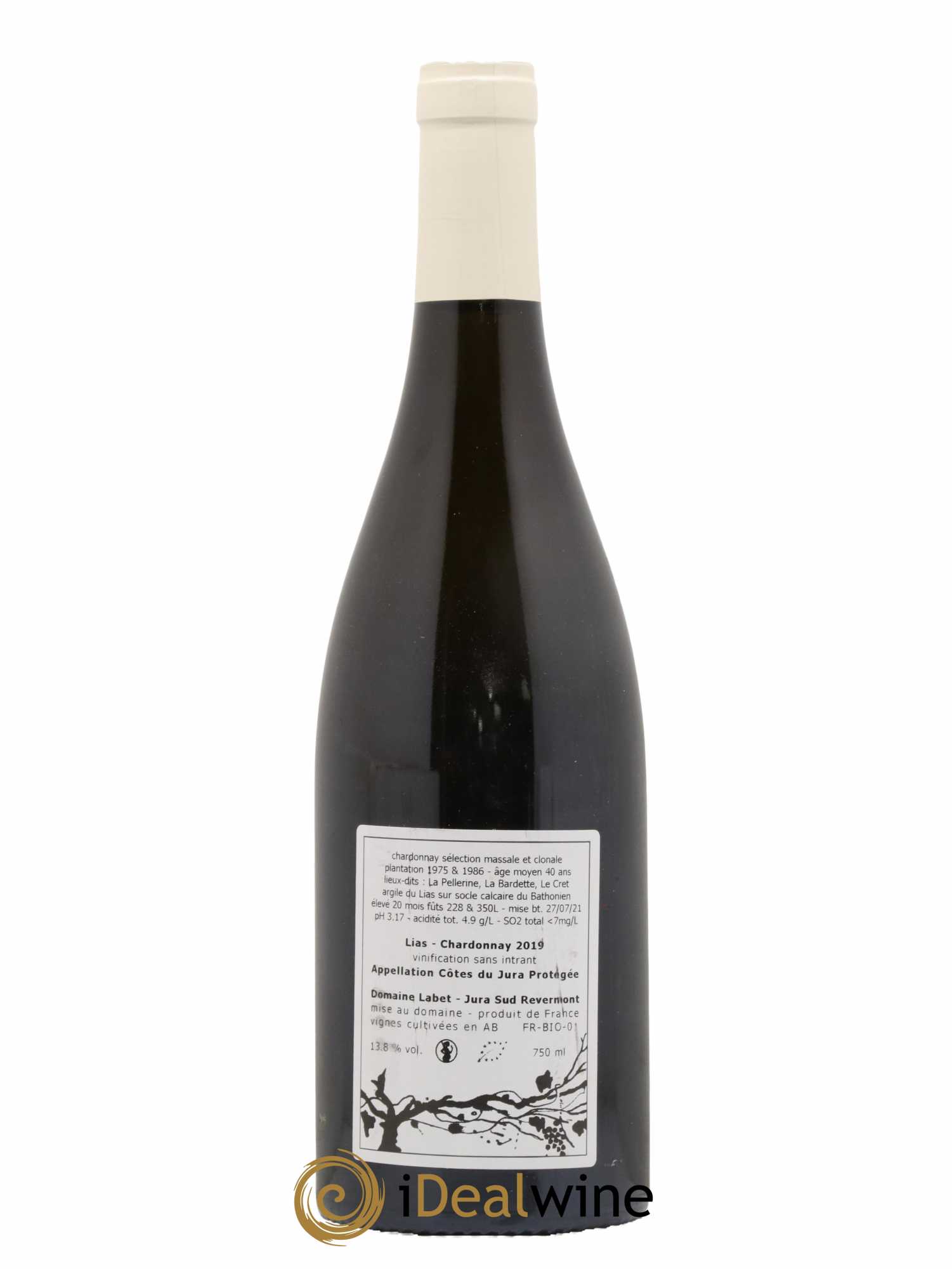 Côtes du Jura Chardonnay Lias Romain - Julien - Charline Labet 2019 - Lot de 1 bouteille - 1
