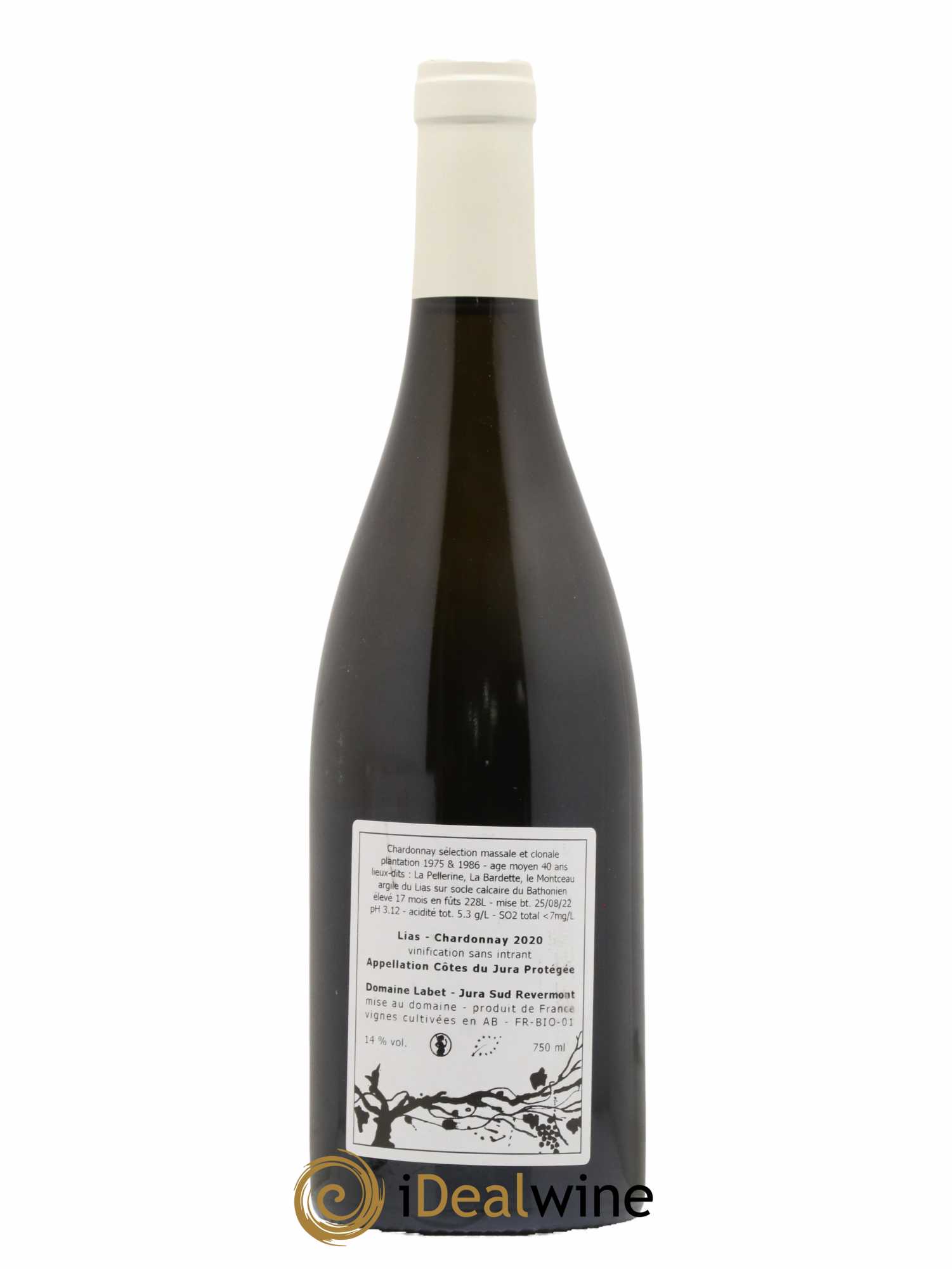 Côtes du Jura Chardonnay Lias Romain - Julien - Charline Labet 2020 - Lot de 1 bouteille - 1