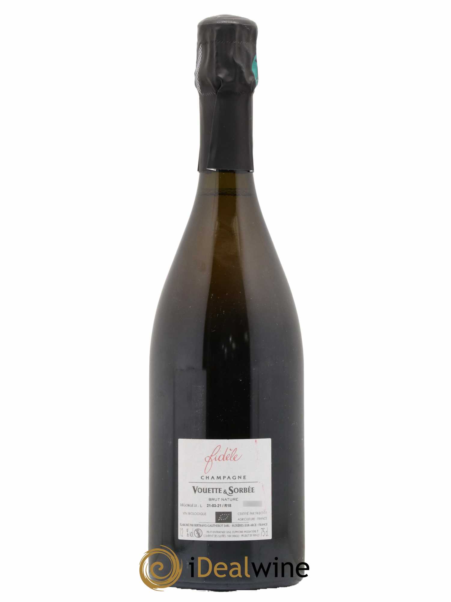 Fidèle Blanc de Noirs Vouette et Sorbée Brut Nature  - Lot de 1 bouteille - 1