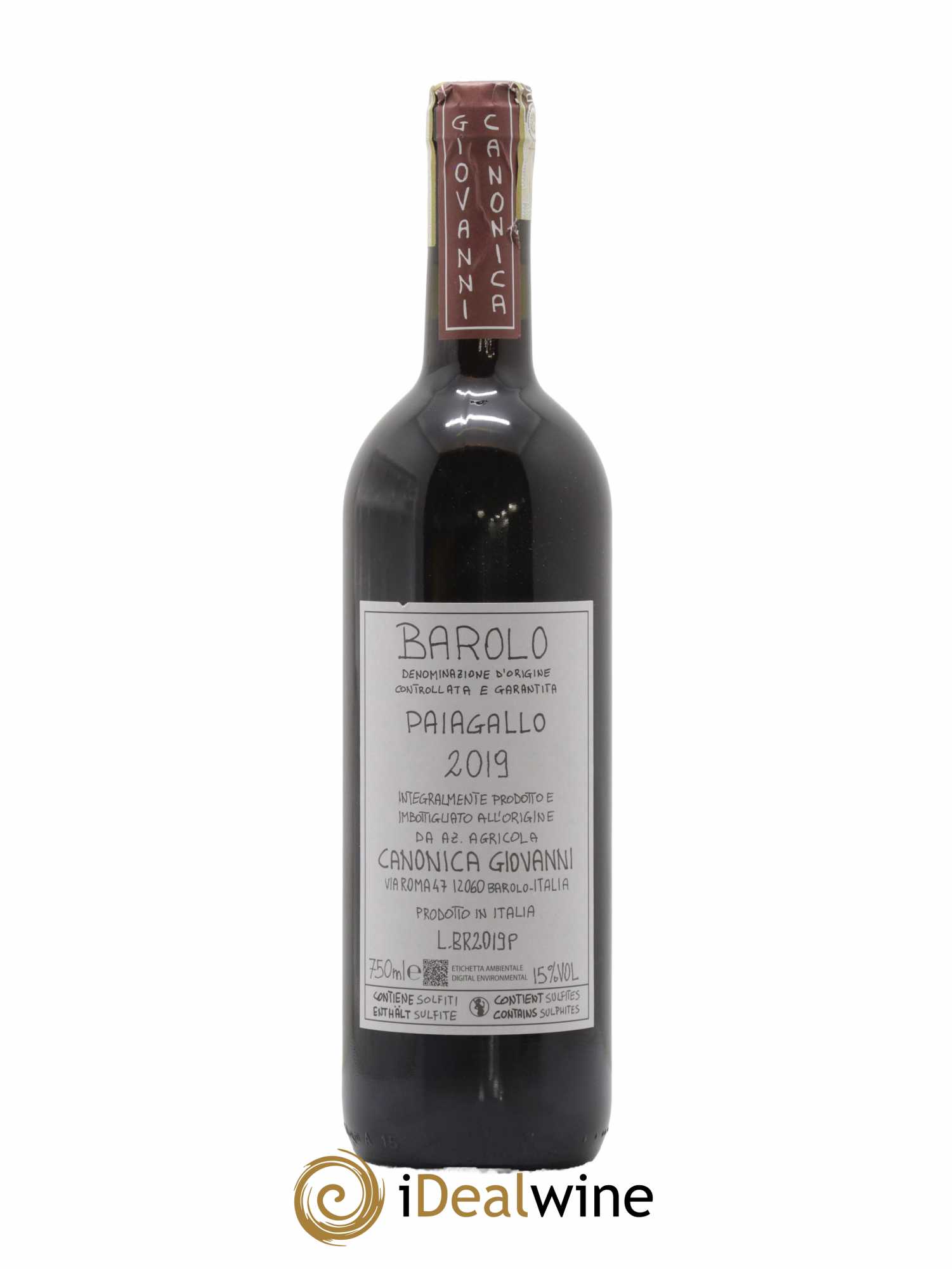 Barolo Paiagallo Canonica Giovani 2019 - Lot de 1 bouteille - 0
