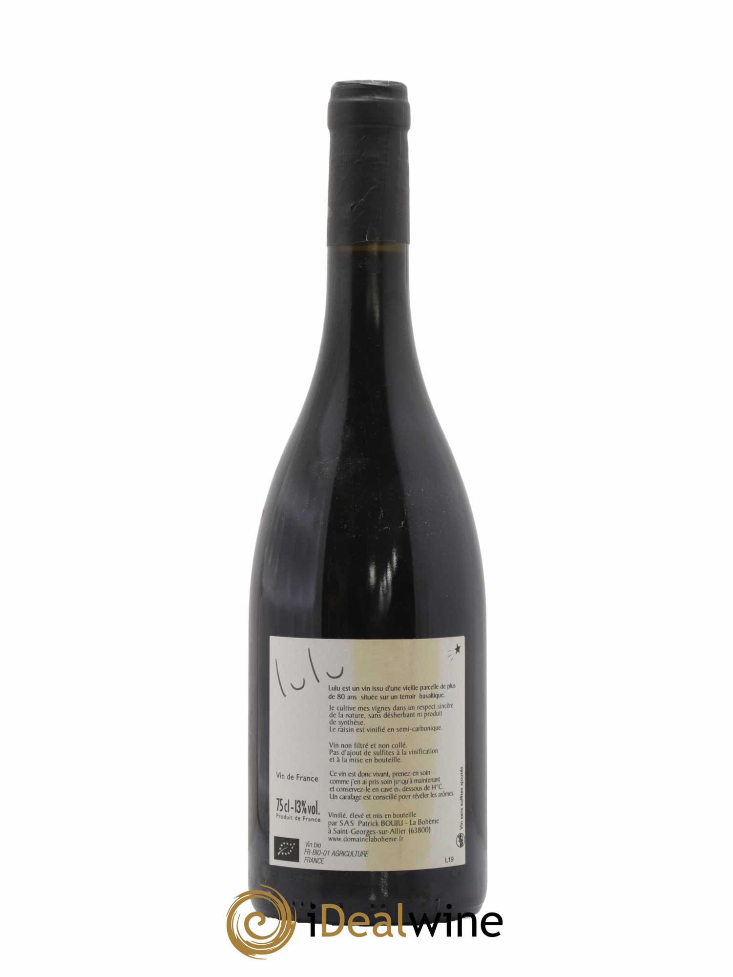 Vin de France Lulu Patrick Bouju - La Bohème 2019 - Lot de 1 bouteille - 1