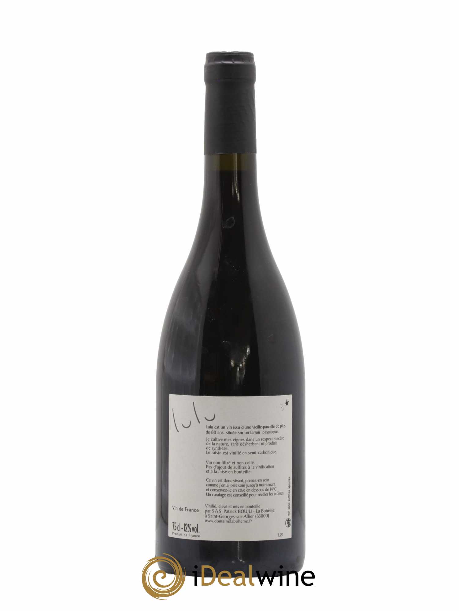 Vin de France Lulu Patrick Bouju - La Bohème 2021 - Lot de 1 bouteille - 1