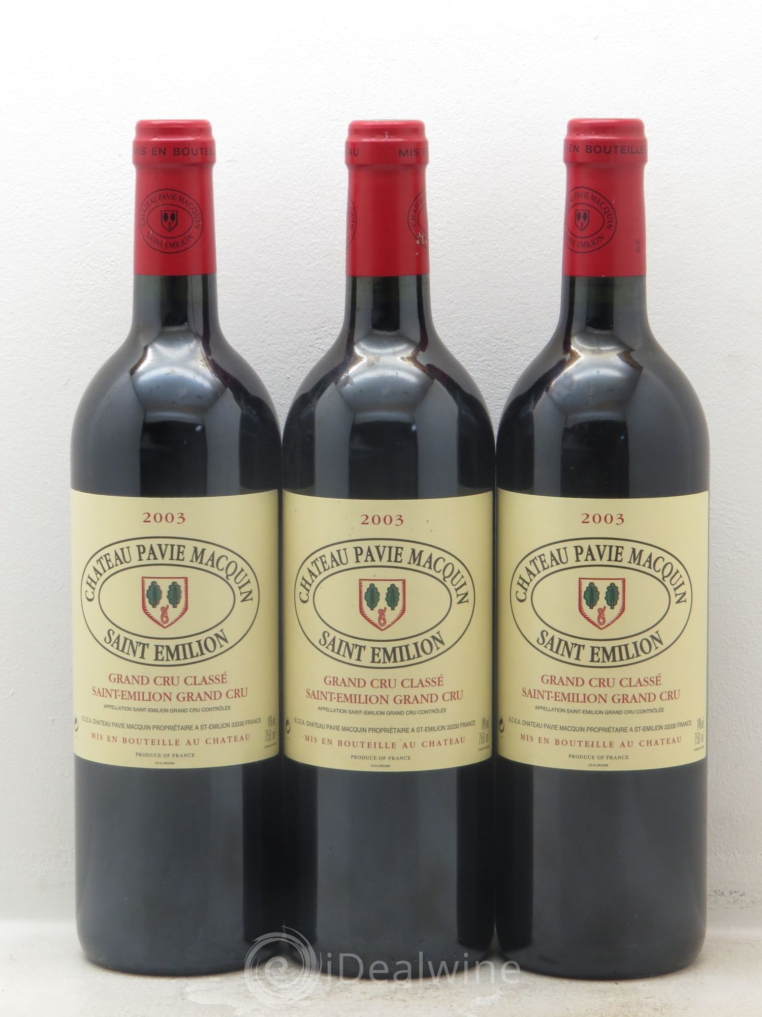 Château Pavie Macquin 1er Grand Cru Classé B 2003 - Lot de 3 bouteilles - 0
