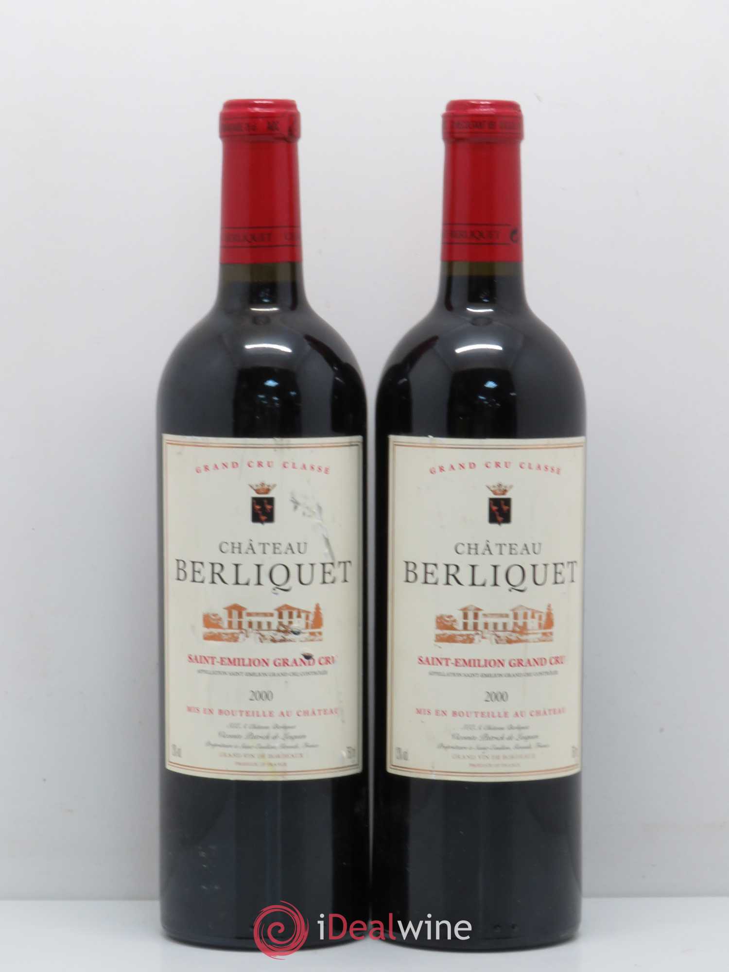 Château Berliquet Grand Cru Classé 2000 - Lot de 2 bouteilles - 0