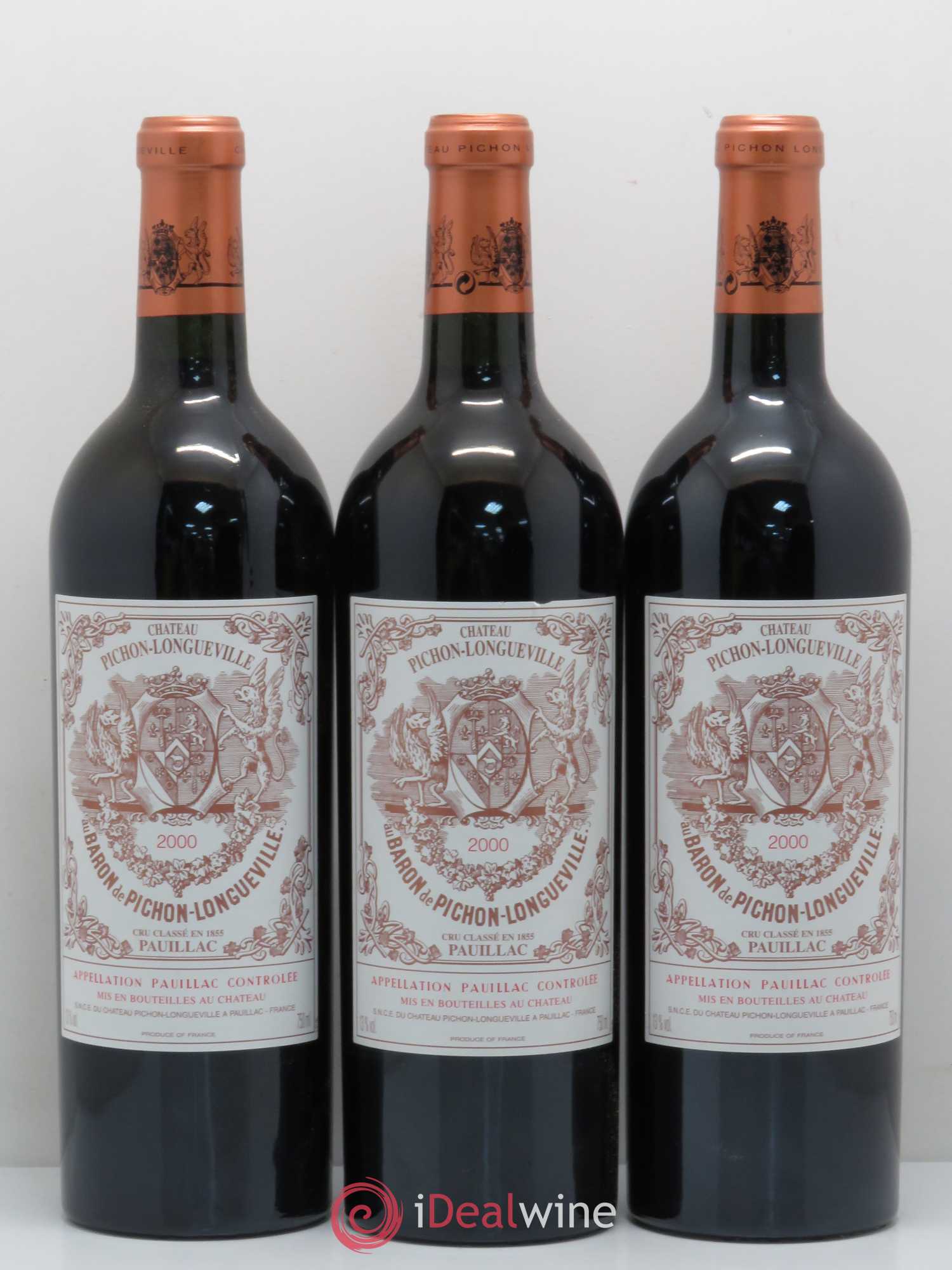 Pichon Longueville Baron 2ème Grand Cru Classé 2000 - Lot de 3 bouteilles - 0