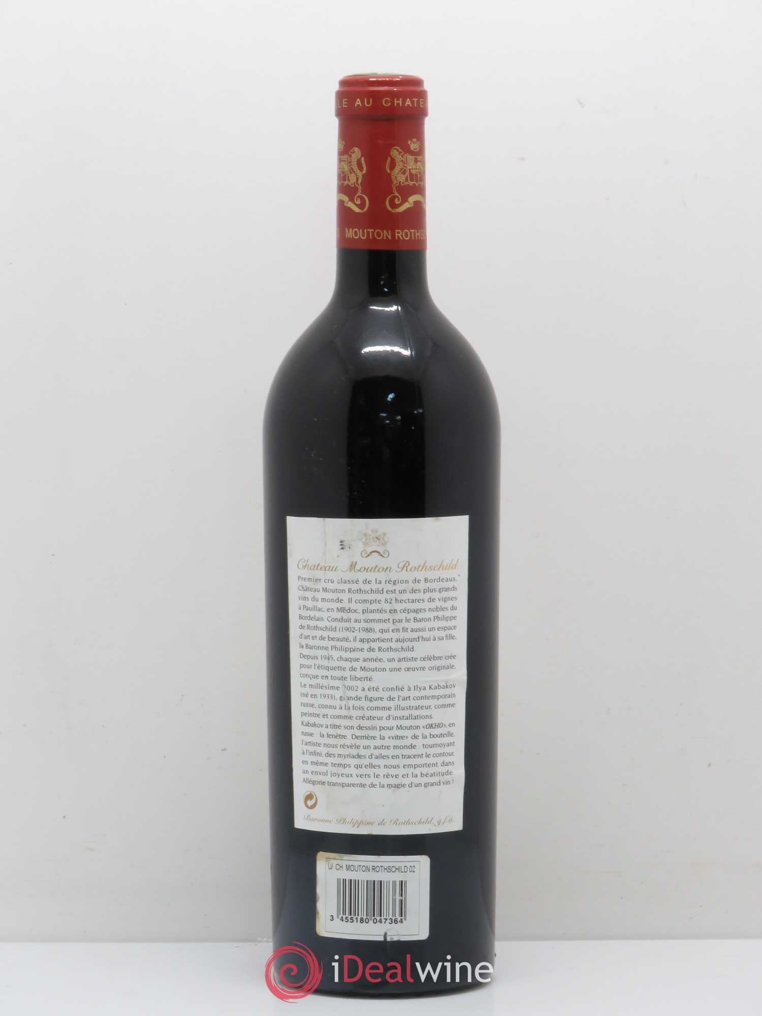 Château Mouton Rothschild 1er Grand Cru Classé 2002 - Lot de 1 bouteille - 1