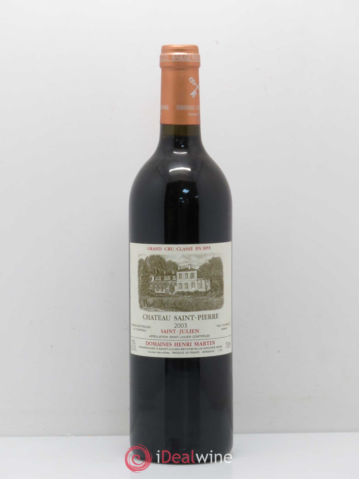 Château Saint-Pierre 4ème Grand Cru Classé 2003 - Lot de 1 bouteille - 0