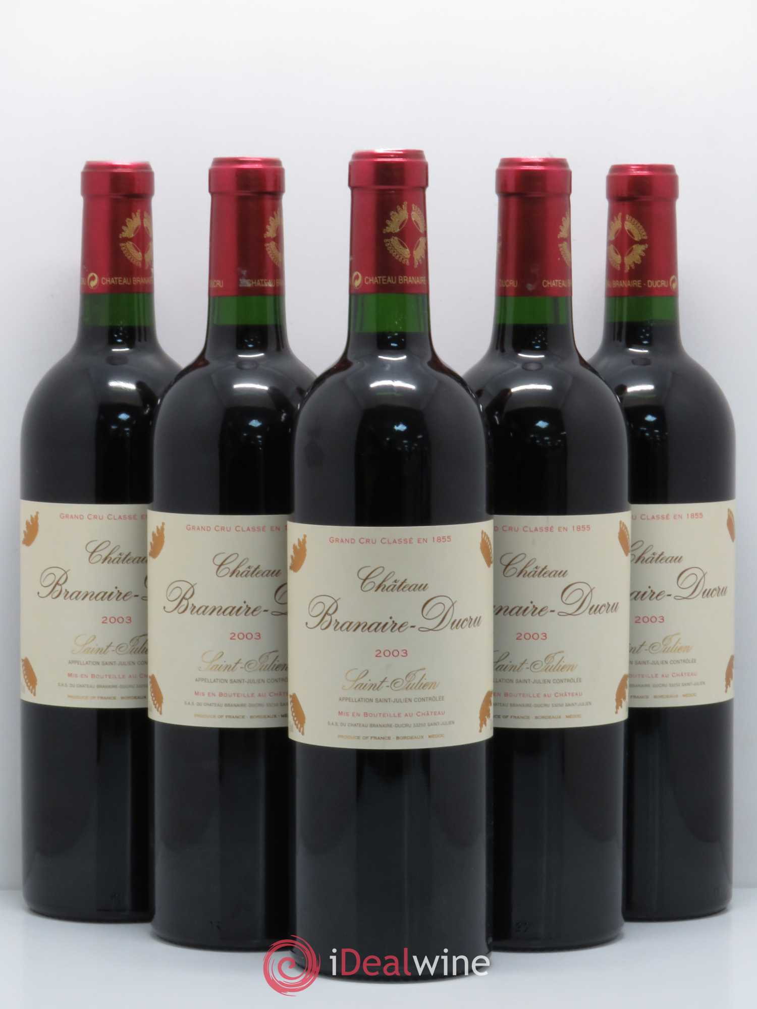 Château Branaire Ducru 4ème Grand Cru Classé 2003 - Lot de 5 bouteilles - 0