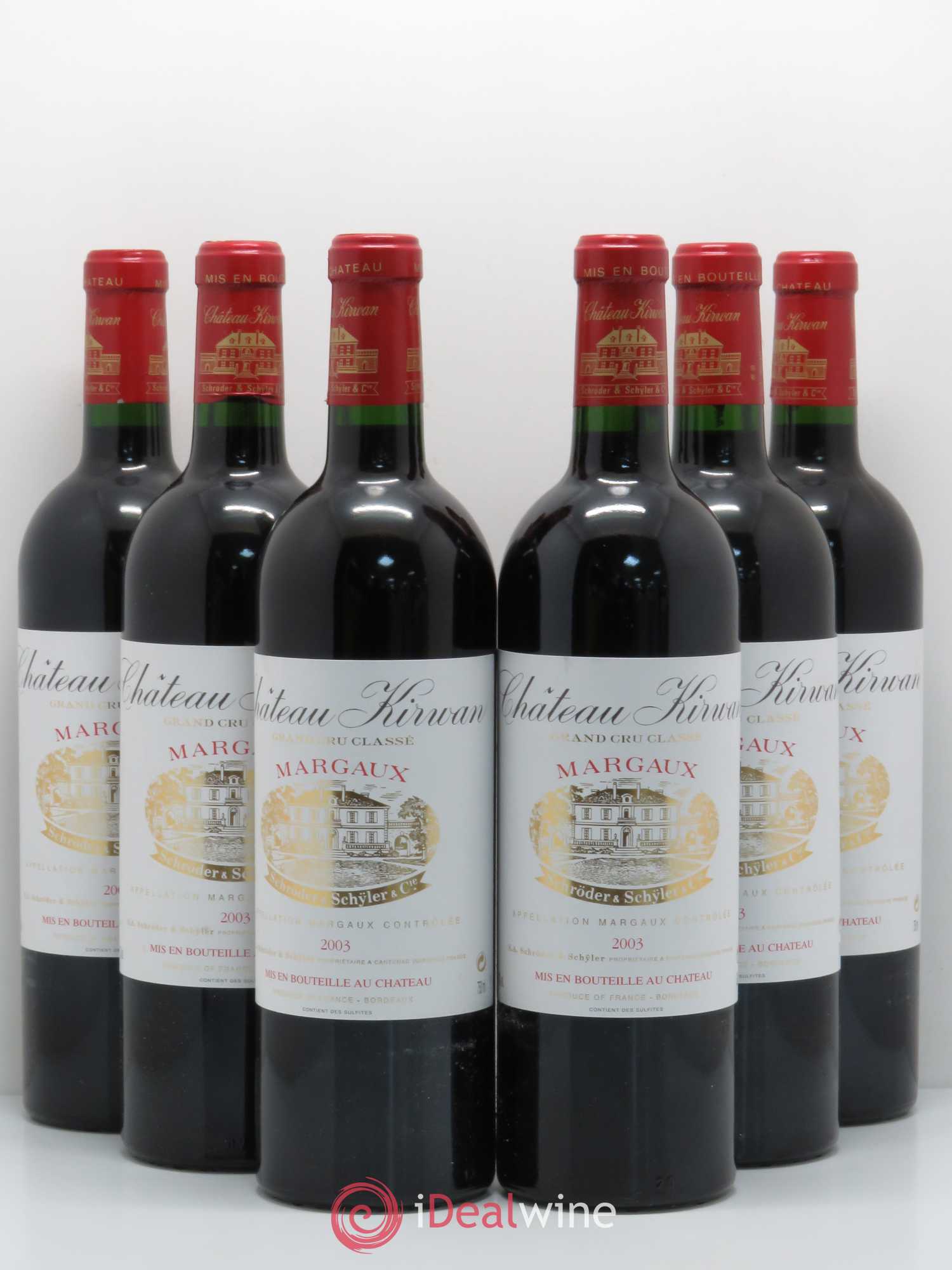 Château Kirwan 3ème Grand Cru Classé 2003 - Lot de 6 bouteilles - 0