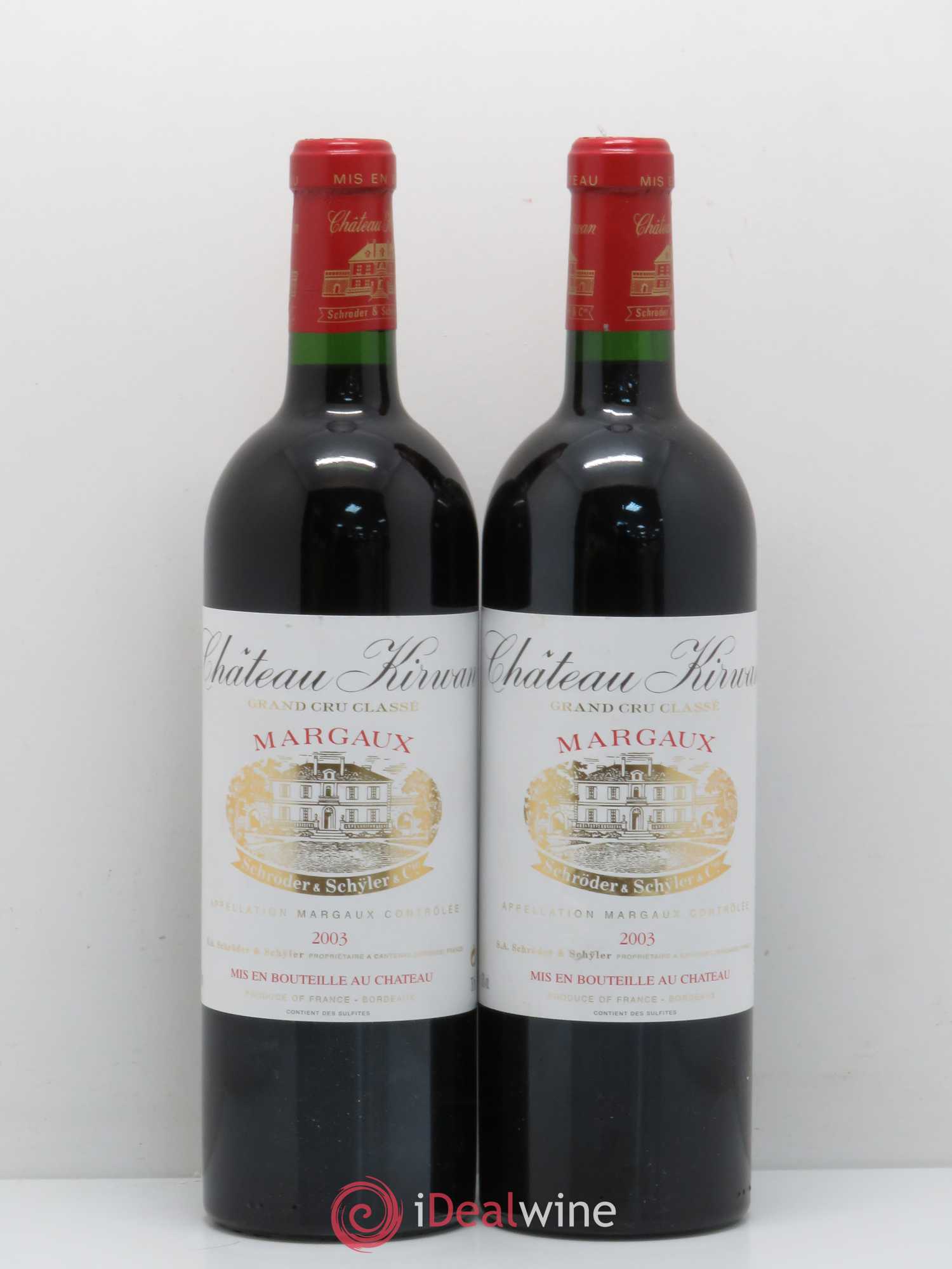 Château Kirwan 3ème Grand Cru Classé 2003 - Lot de 2 bouteilles - 0