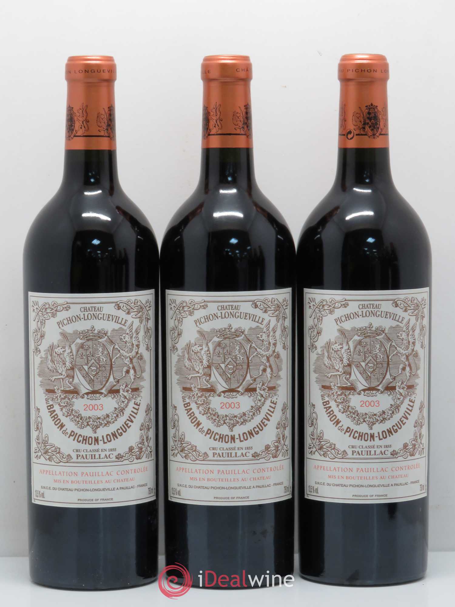 Pichon Longueville Baron 2ème Grand Cru Classé 2003 - Lot de 6 bouteilles - 1