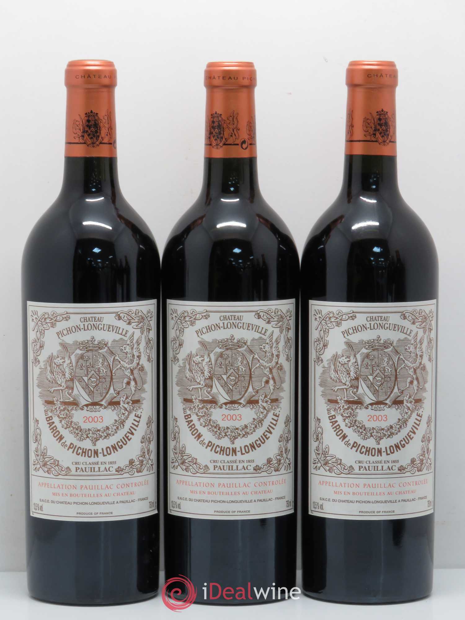 Pichon Longueville Baron 2ème Grand Cru Classé 2003 - Lot de 6 bouteilles - 2