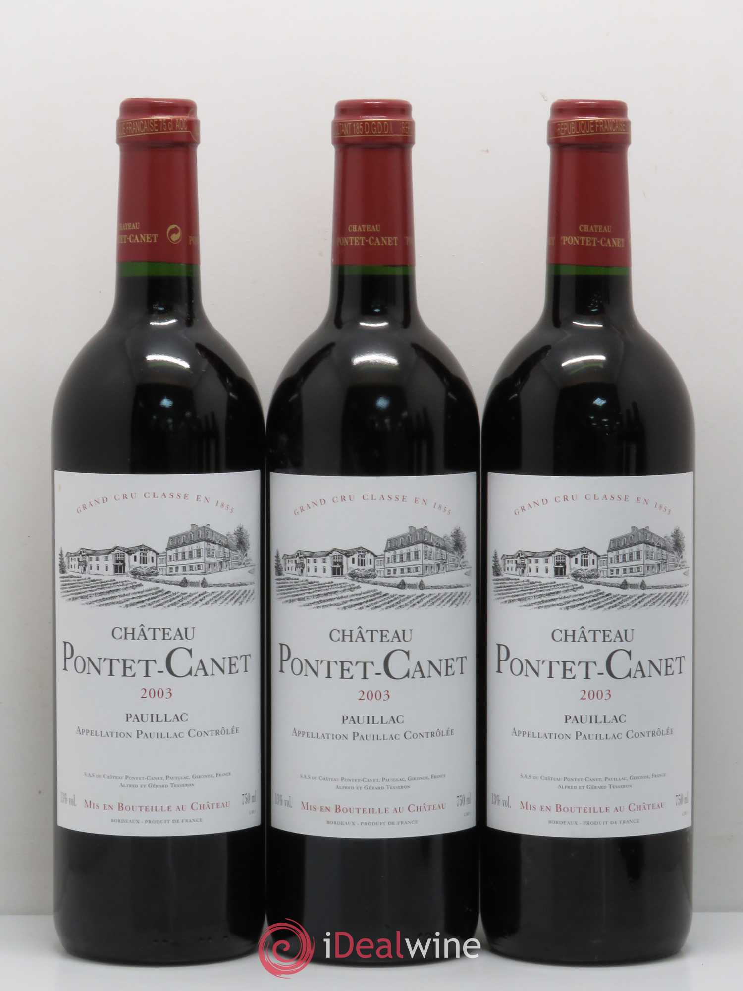 Château Pontet Canet 5ème Grand Cru Classé 2003 - Lot de 6 bouteilles - 1