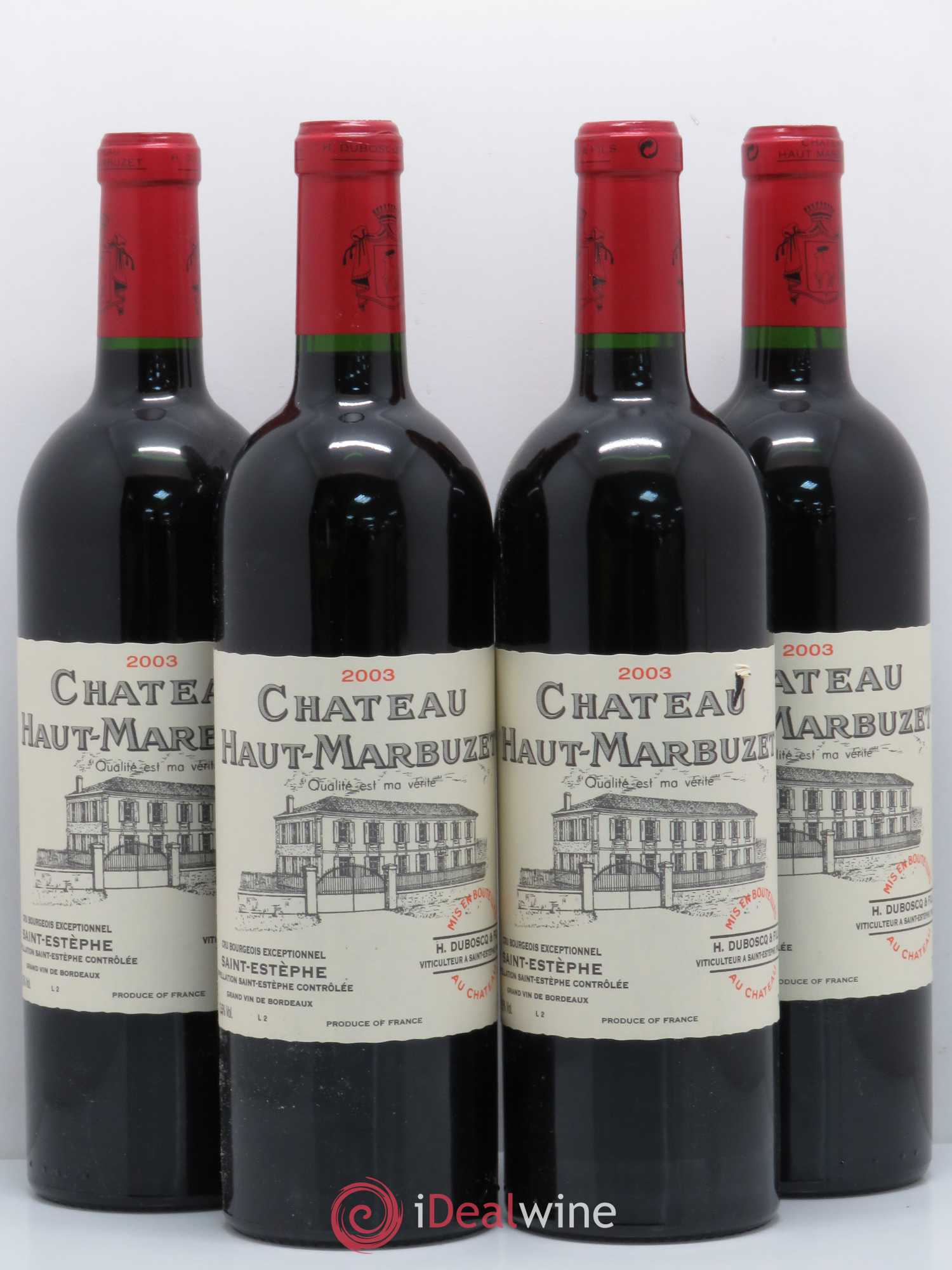Château Haut Marbuzet 2003 - Lot de 4 bouteilles - 0