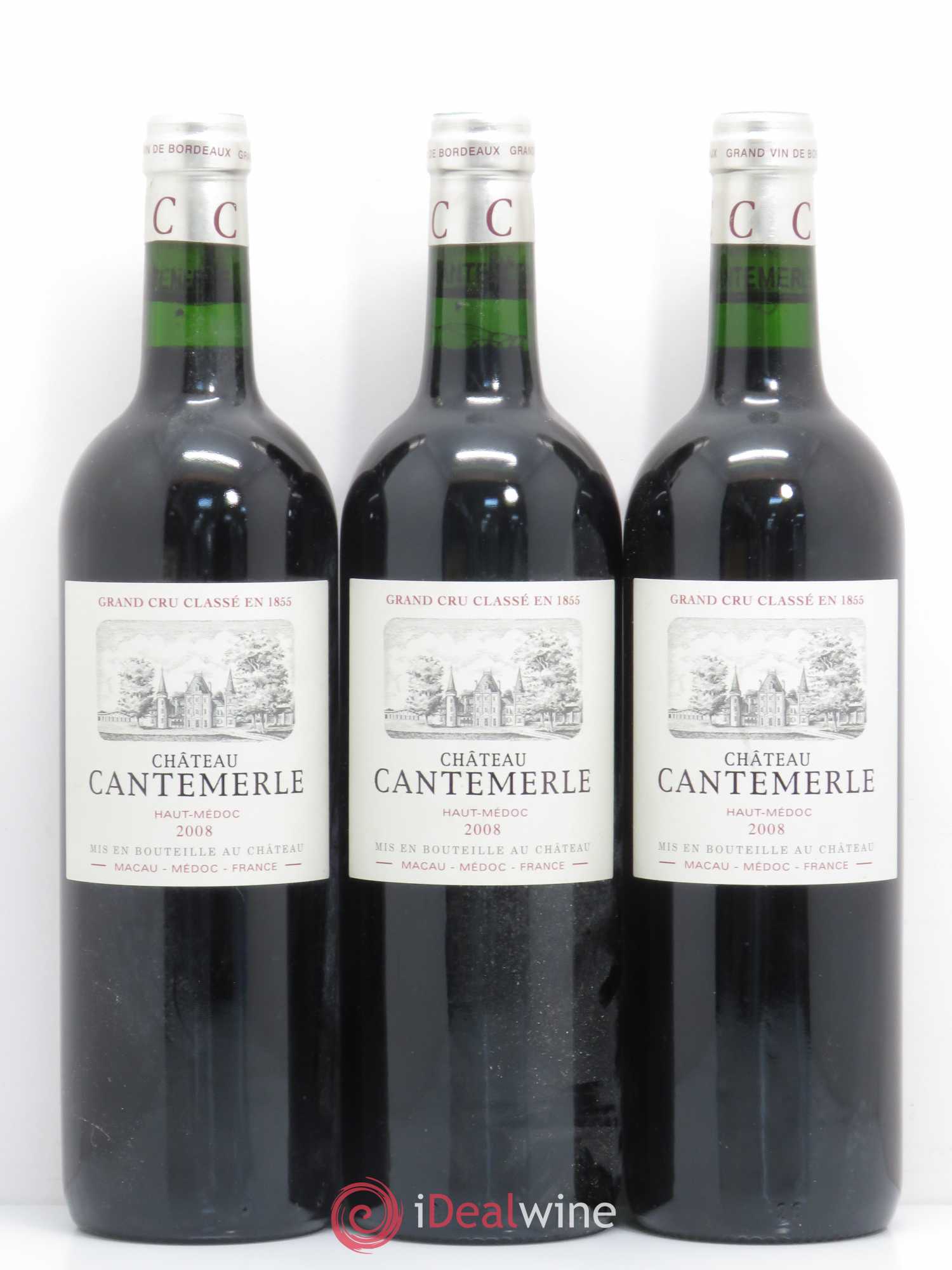 Château Cantemerle 5ème Grand Cru Classé 2008 - Lotto di 3 bottiglie - 0