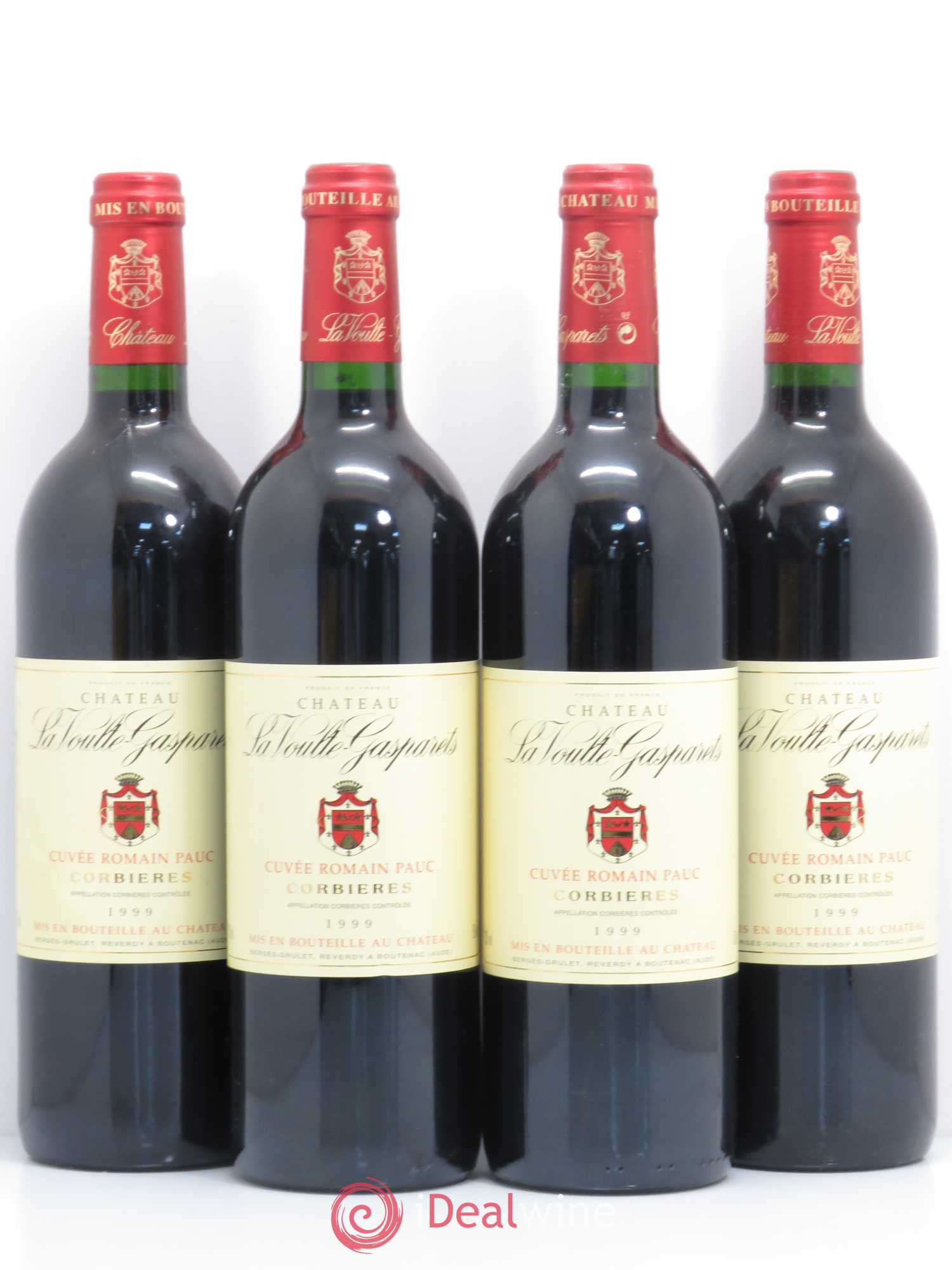 Corbières Boutenac La Voulte-Gasparets Cuvée Romain Pauc Patrick Reverdy 1999 - Lot de 4 bouteilles - 0