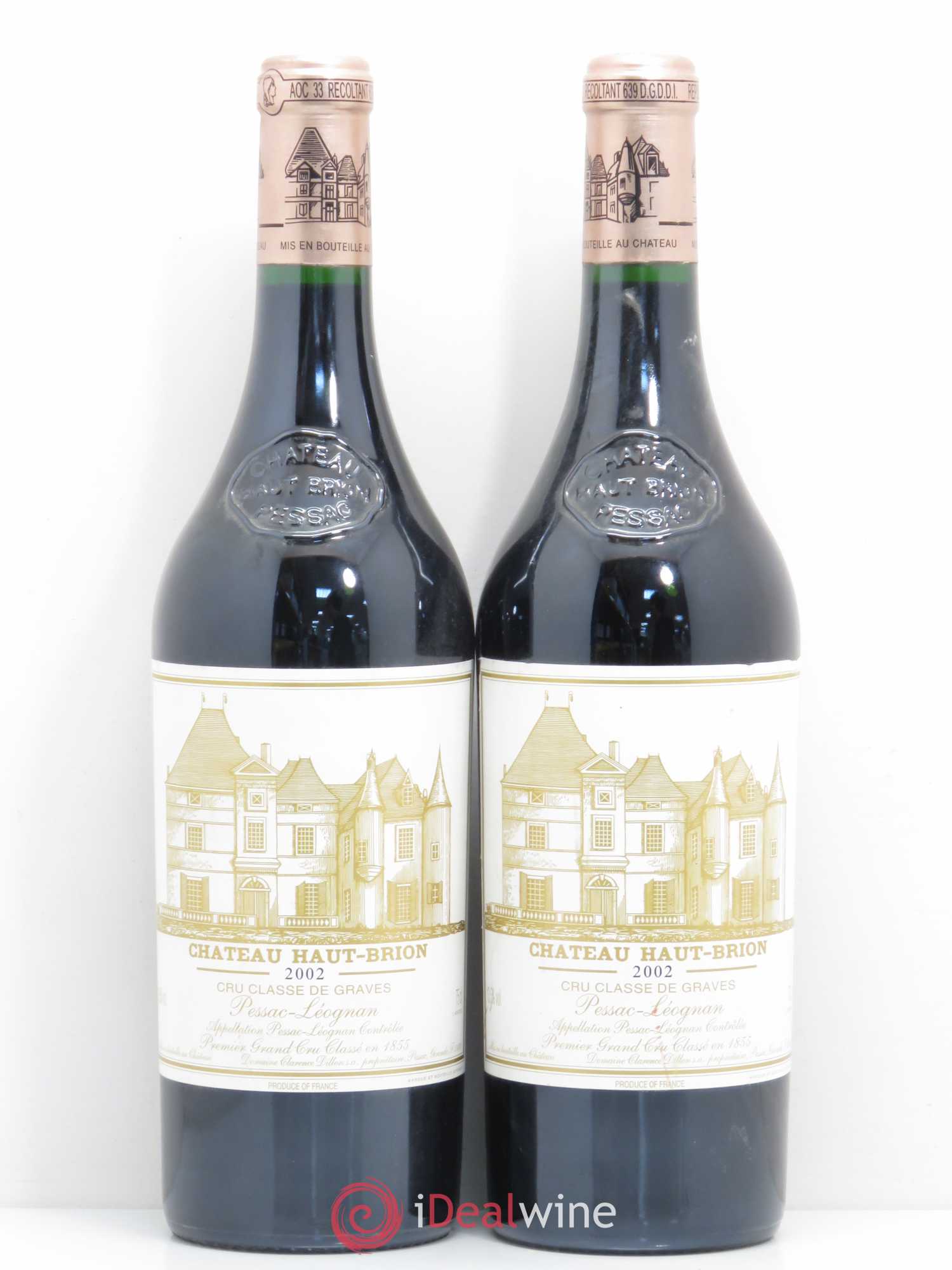 Château Haut Brion 1er Grand Cru Classé 2002 - Lot de 2 bouteilles - 0