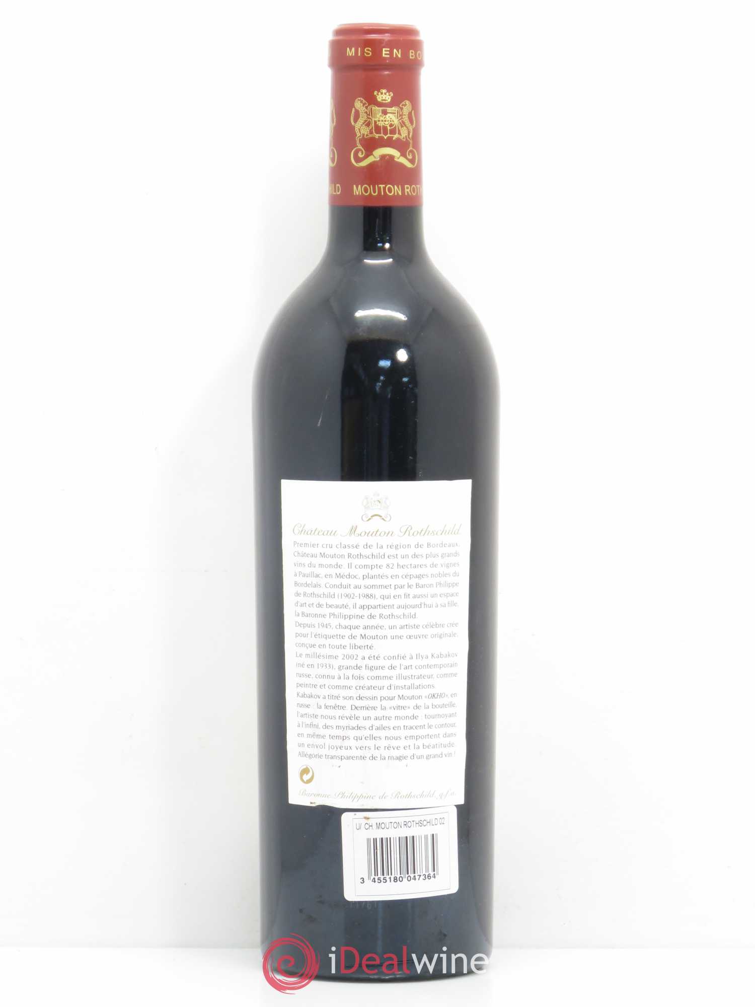 Château Mouton Rothschild 1er Grand Cru Classé 2002 - Lot de 1 bouteille - 1