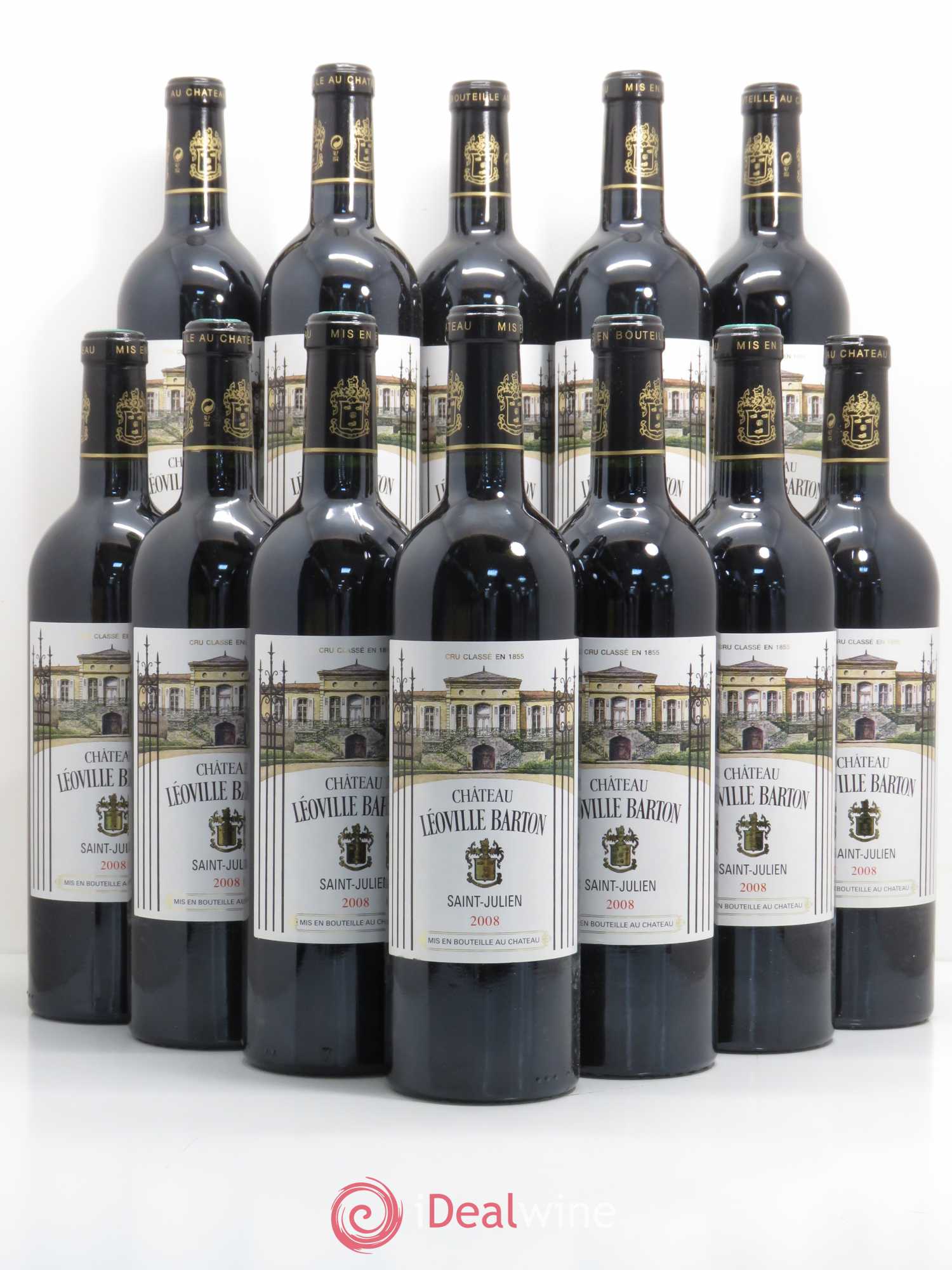 Château Léoville Barton 2ème Grand Cru Classé 2008 - Lot de 12 bouteilles - 0