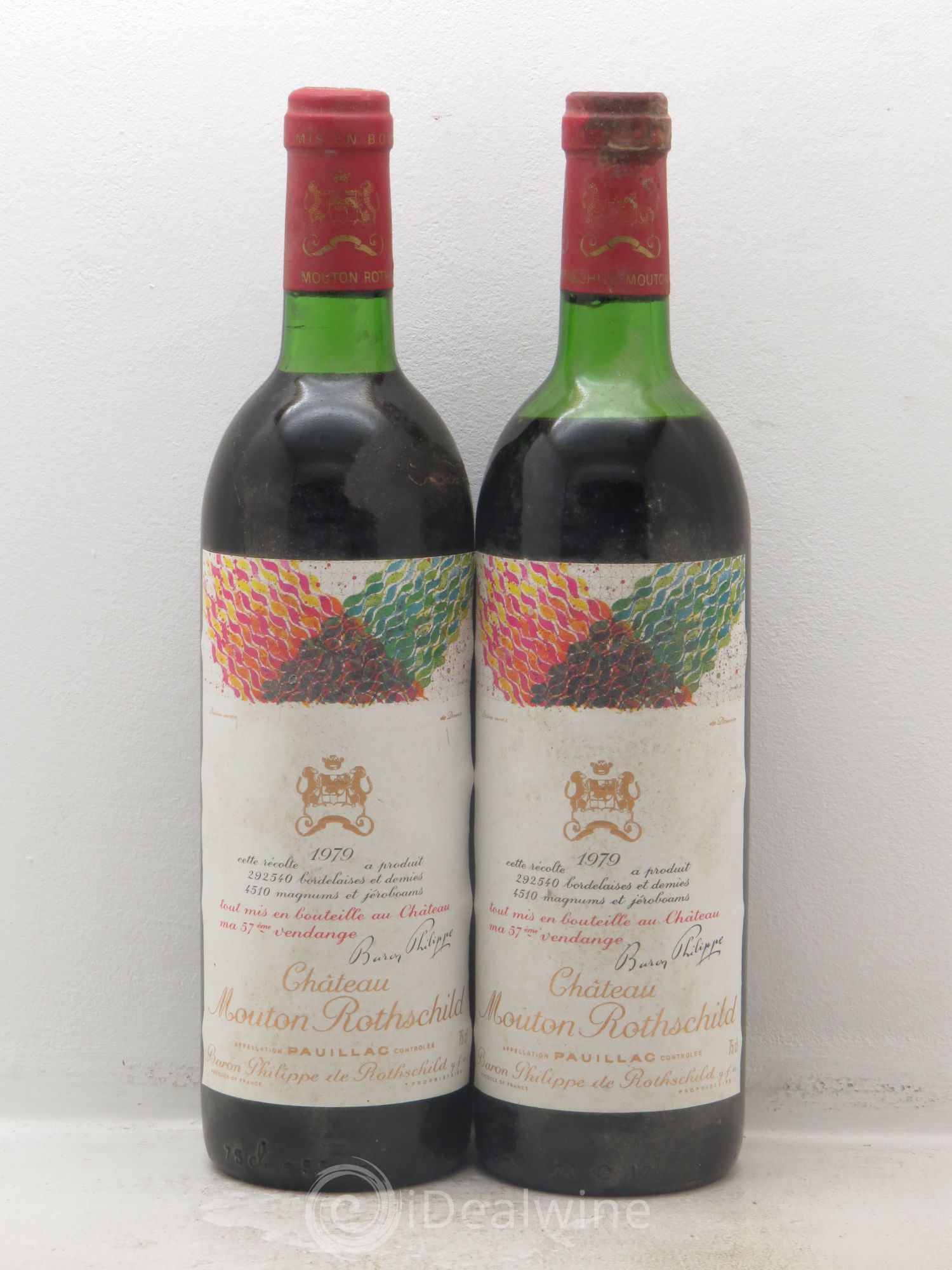 Château Mouton Rothschild 1er Grand Cru Classé 1979 - Lot de 2 bouteilles - 0