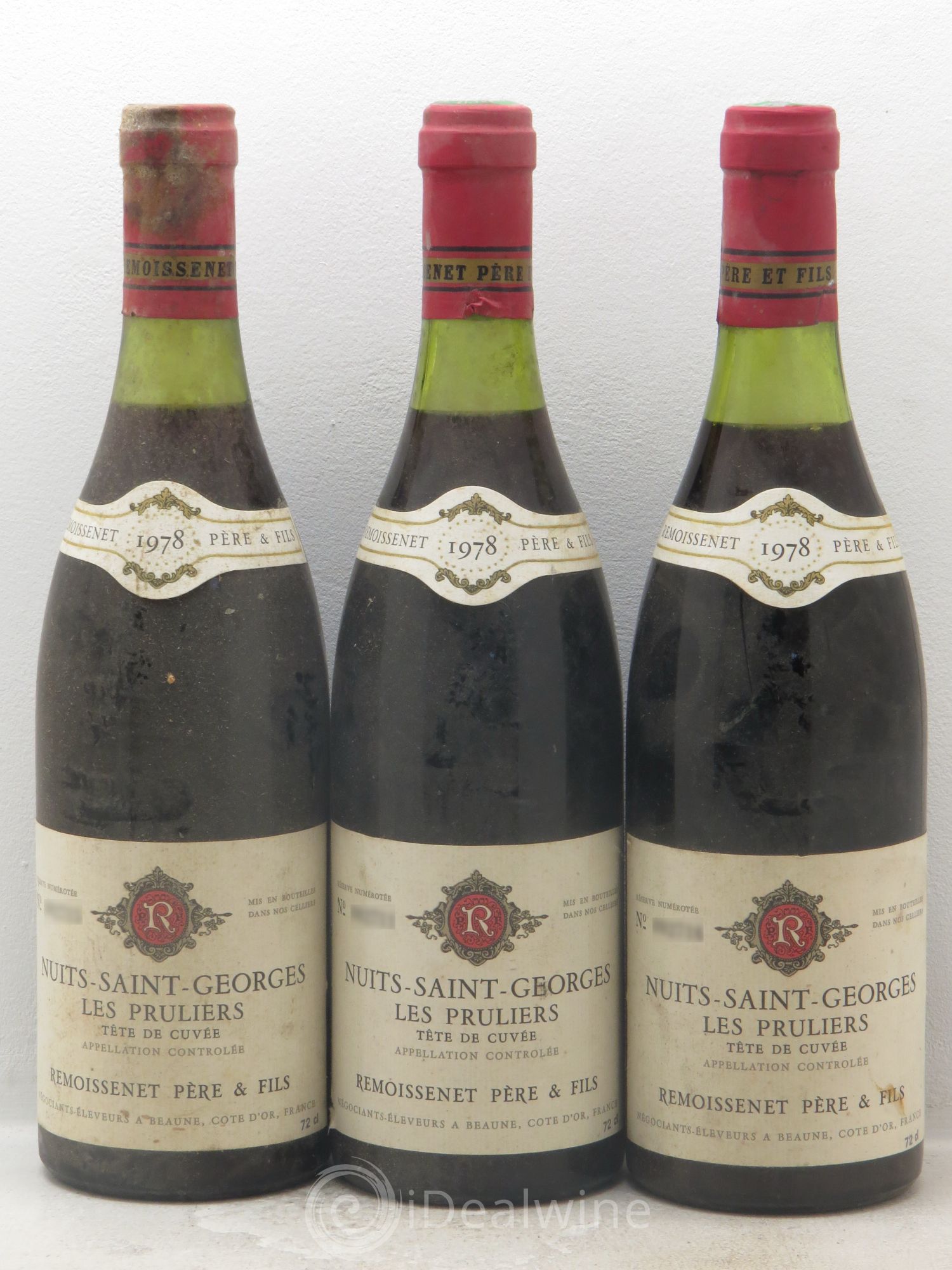 Nuits-Saint-Georges 1er Cru Remoissenet 1978 - Lot de 3 bouteilles - 0