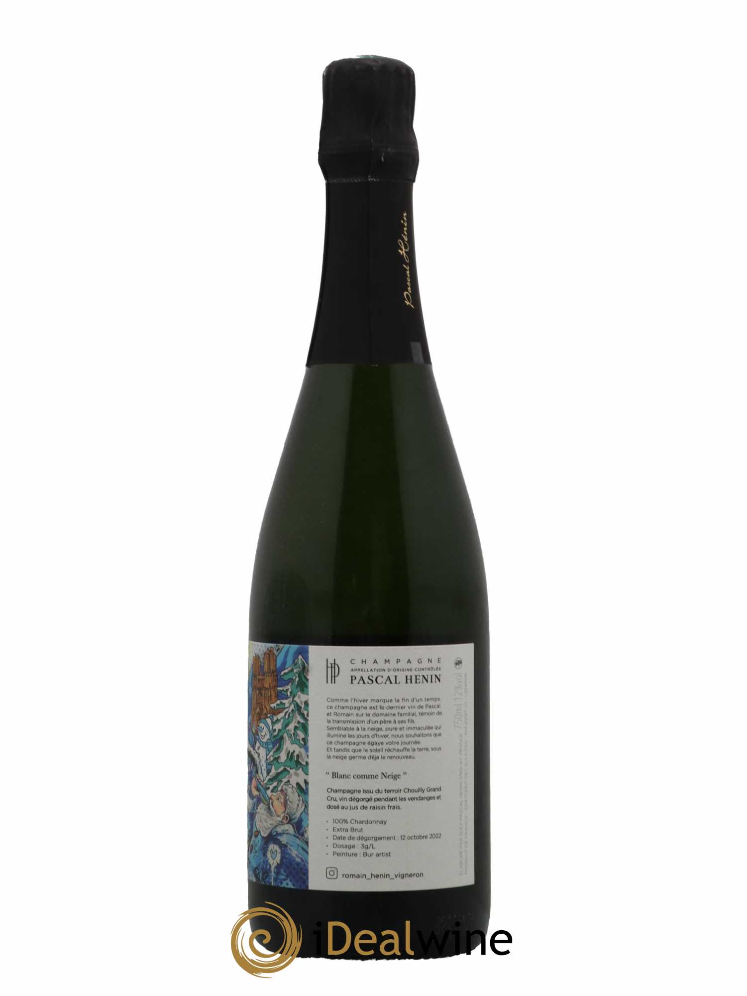 Champagne Blanc comme Neige Romain Henin Extra Brut - Lot de 1 bouteille - 1