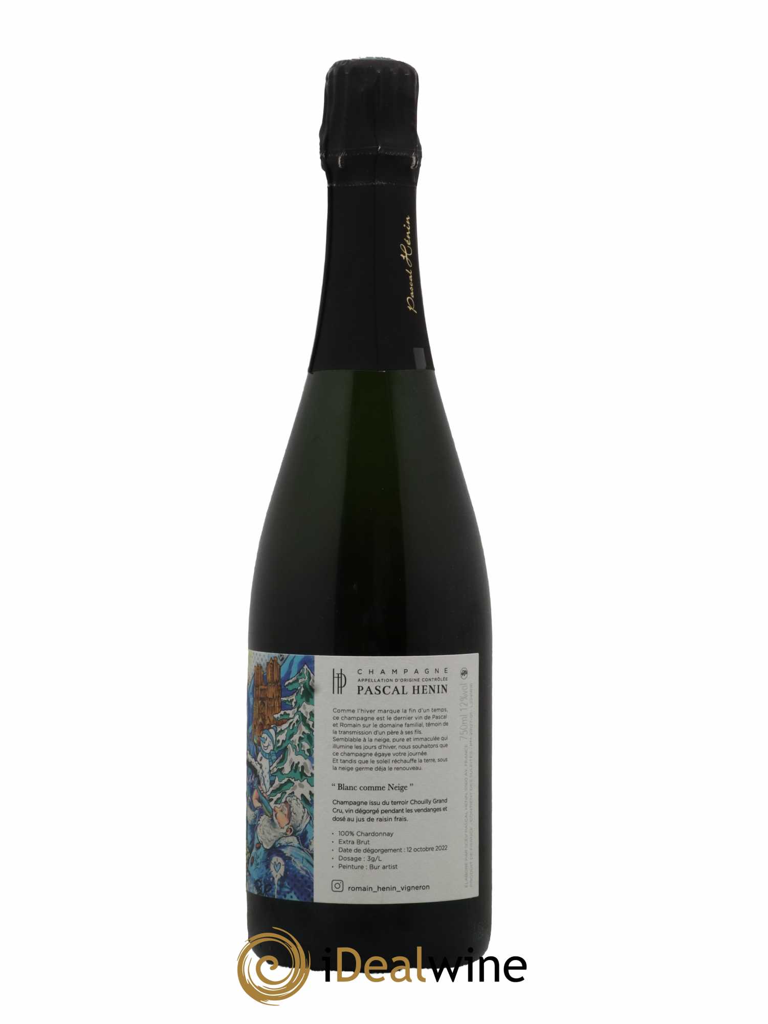 Champagne Blanc comme Neige Romain Henin Extra Brut - Lot de 1 bouteille - 1