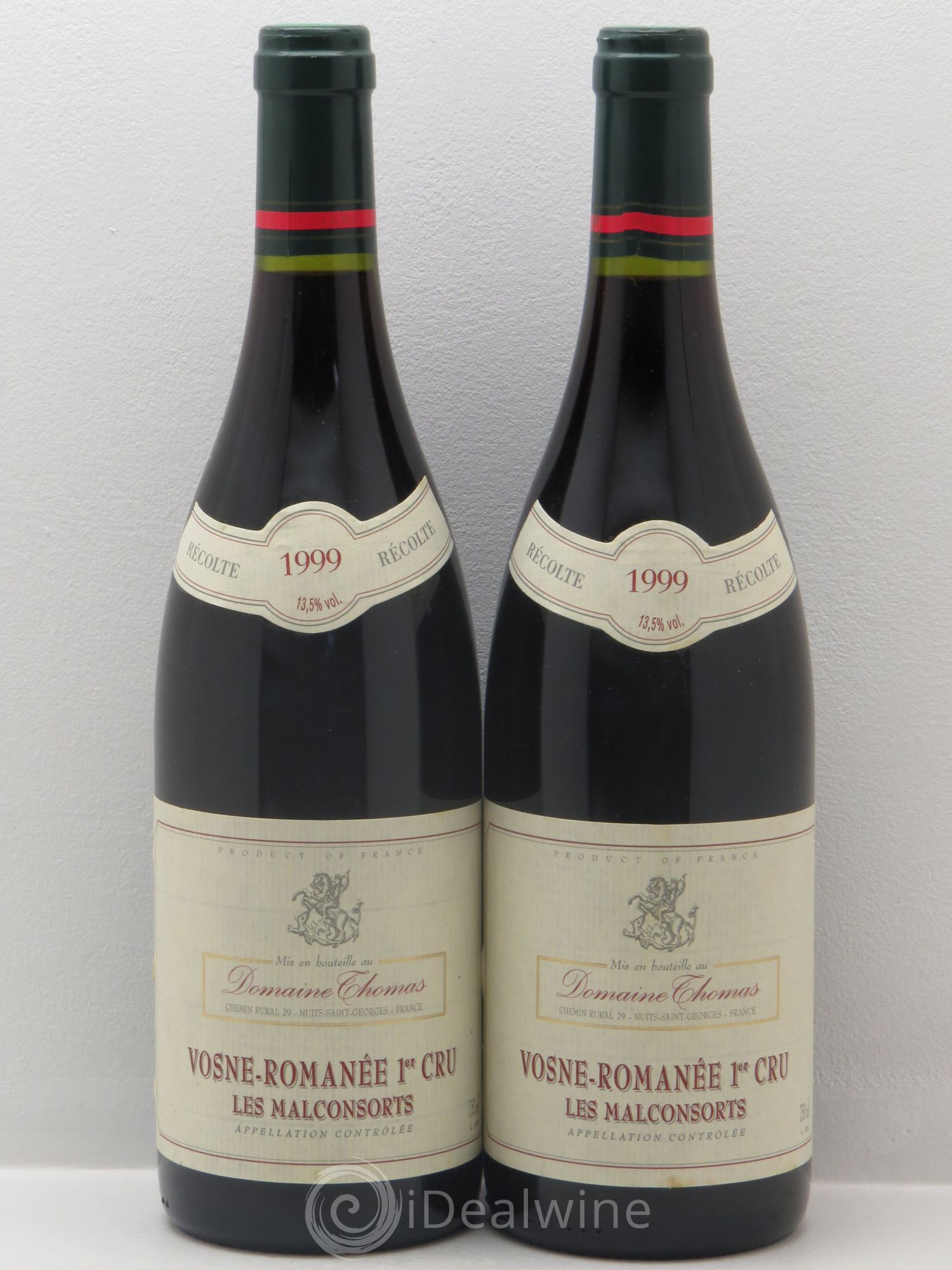 Vosne-Romanée 1er Cru Domaine Thomas 1999 - Lot de 2 bouteilles - 0