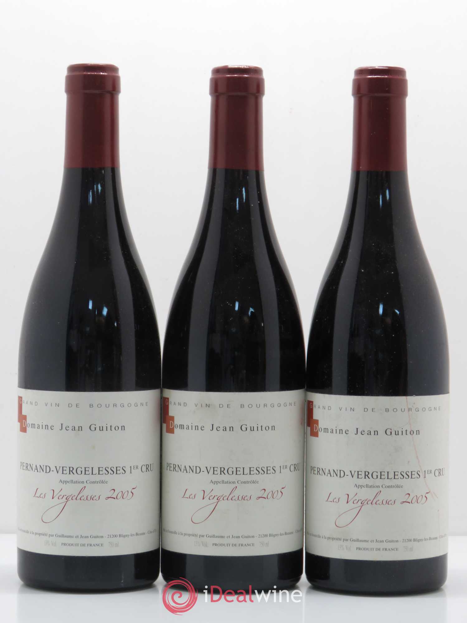 Pernand-Vergelesses 1er Cru Les Vergelesses Domaine Jean Guiton 2005 - Lot of 6 bottles - 1