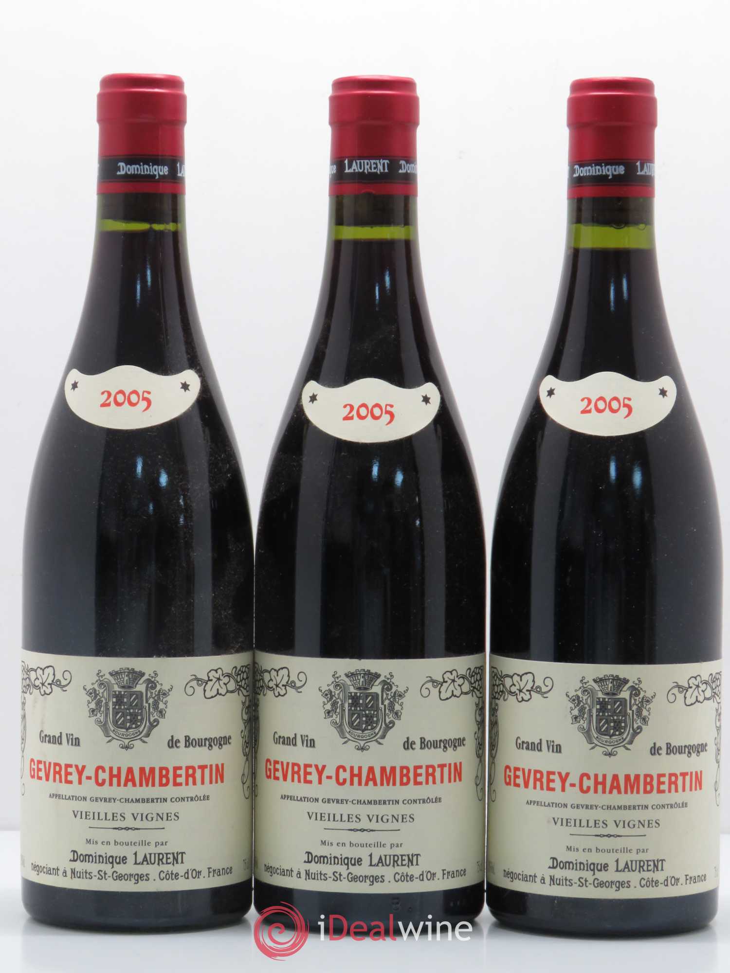 Gevrey-Chambertin Vieilles vignes Dominique Laurent 2005 - Lot de 3 bouteilles - 0