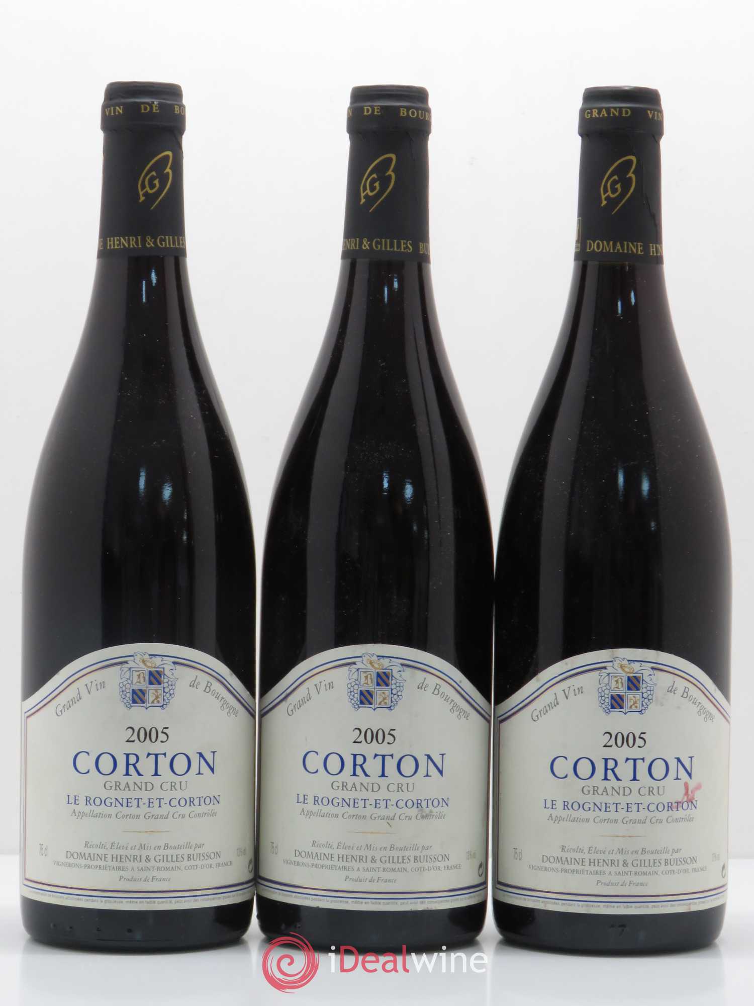 Corton Grand Cru Le Rognet-et-Corton Henri et Gilles Buisson (Domaine) 2005 - Lot de 3 bouteilles - 0