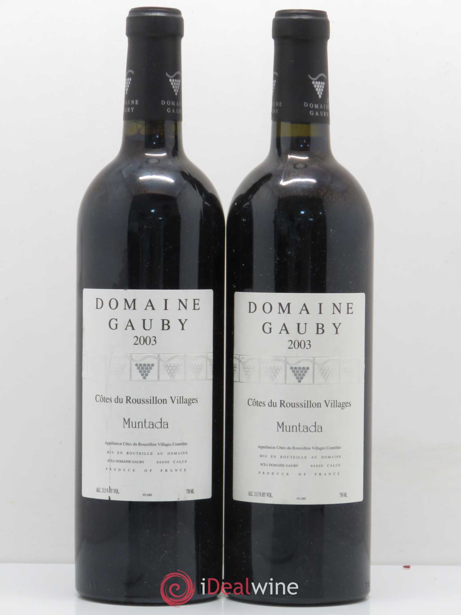 Côtes Catalanes (anciennement Côtes du Roussillon Villages) La Muntada Gauby (Domaine) 2003 - Lot de 2 bouteilles - 0