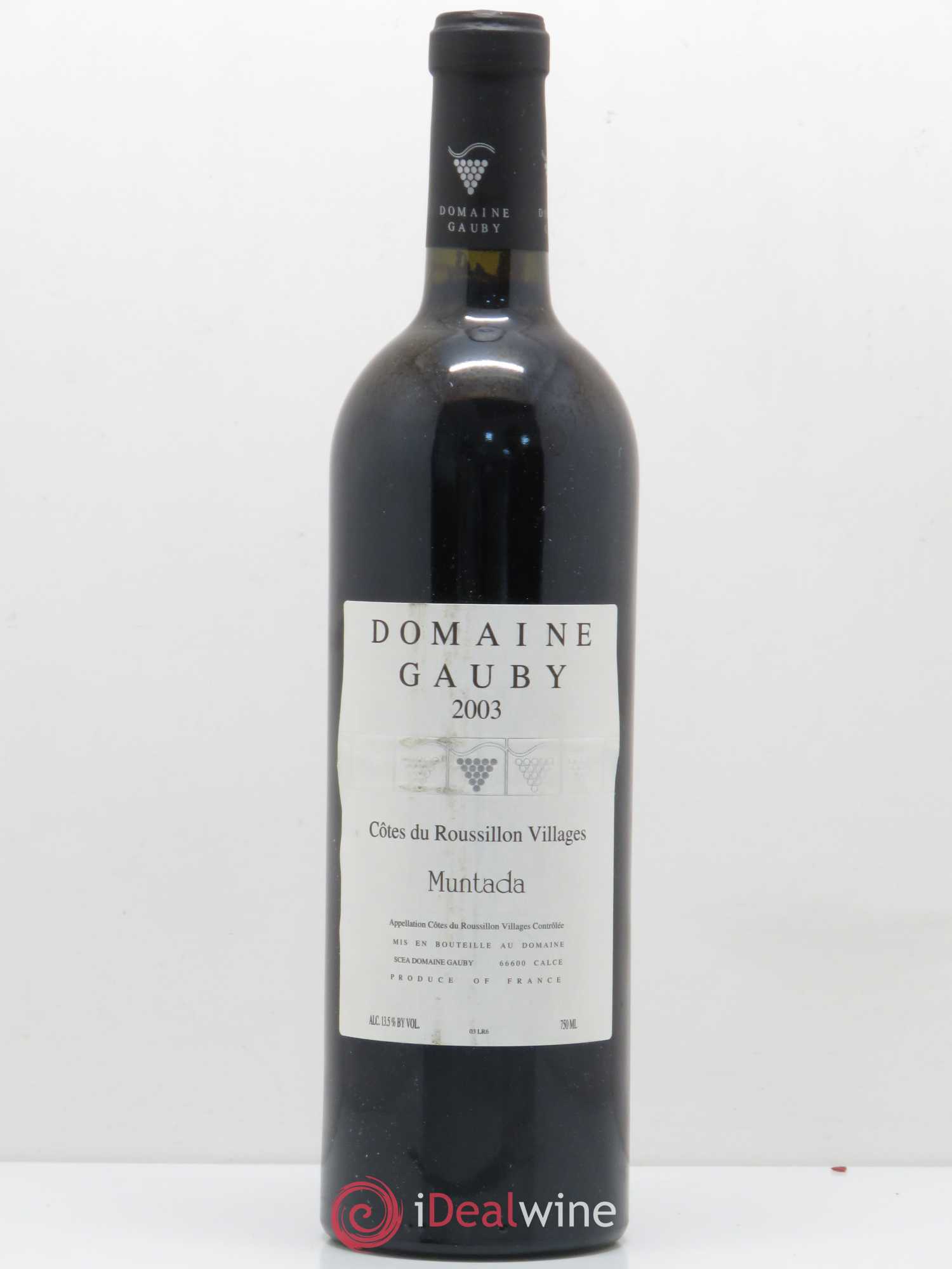 Côtes Catalanes (anciennement Côtes du Roussillon Villages) La Muntada Gauby (Domaine) 2003 - Lot de 1 bouteille - 0