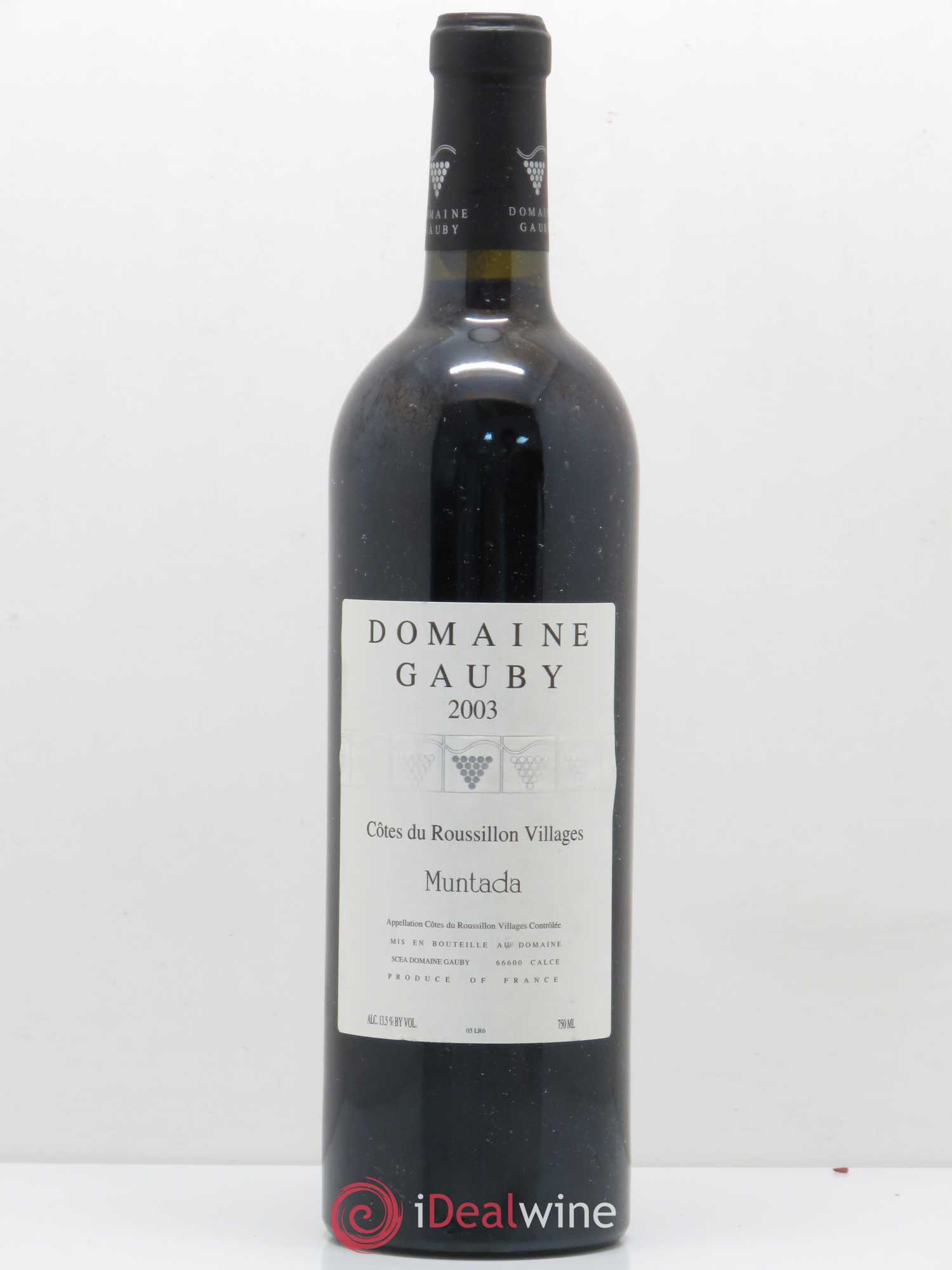 Côtes Catalanes (anciennement Côtes du Roussillon Villages) La Muntada Gauby (Domaine) 2003 - Lot de 1 bouteille - 0