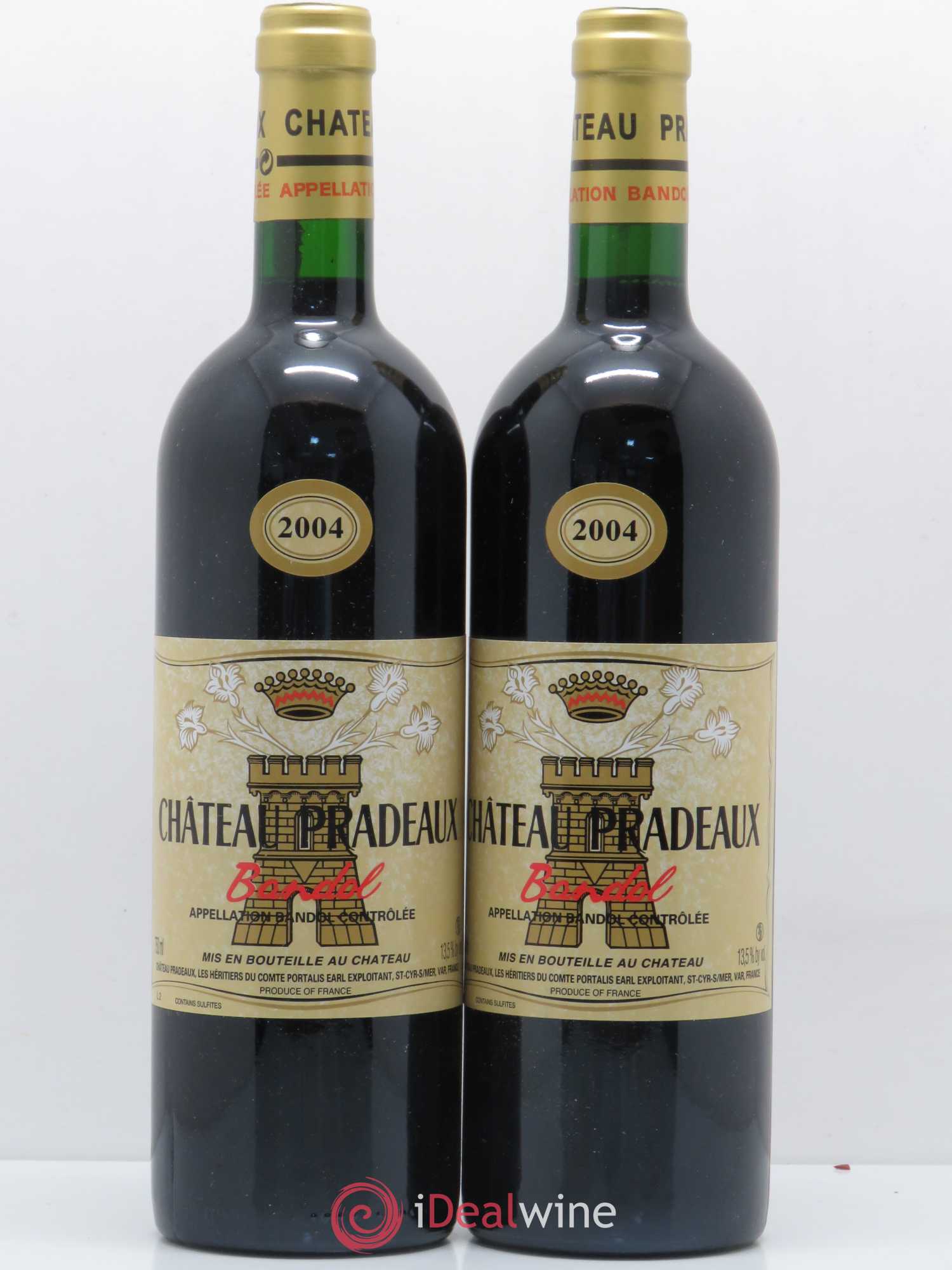 Bandol Château Pradeaux Famille Portalis 2004 - Lot de 2 bouteilles - 0