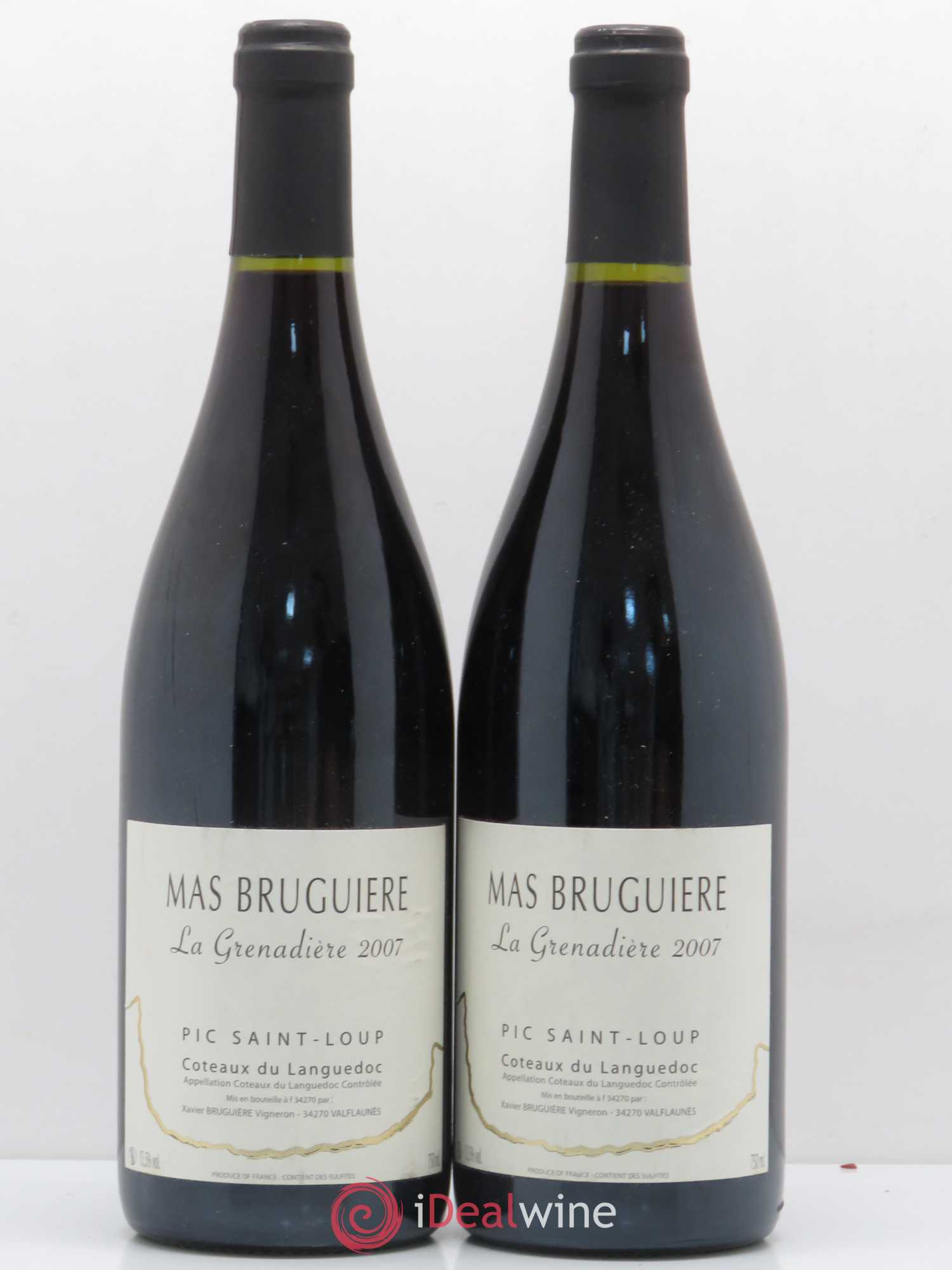 Pic Saint-Loup Mas Bruguière La Grenadière Guilhem et Xavier Bruguière 2007 - Lot de 2 bouteilles - 0