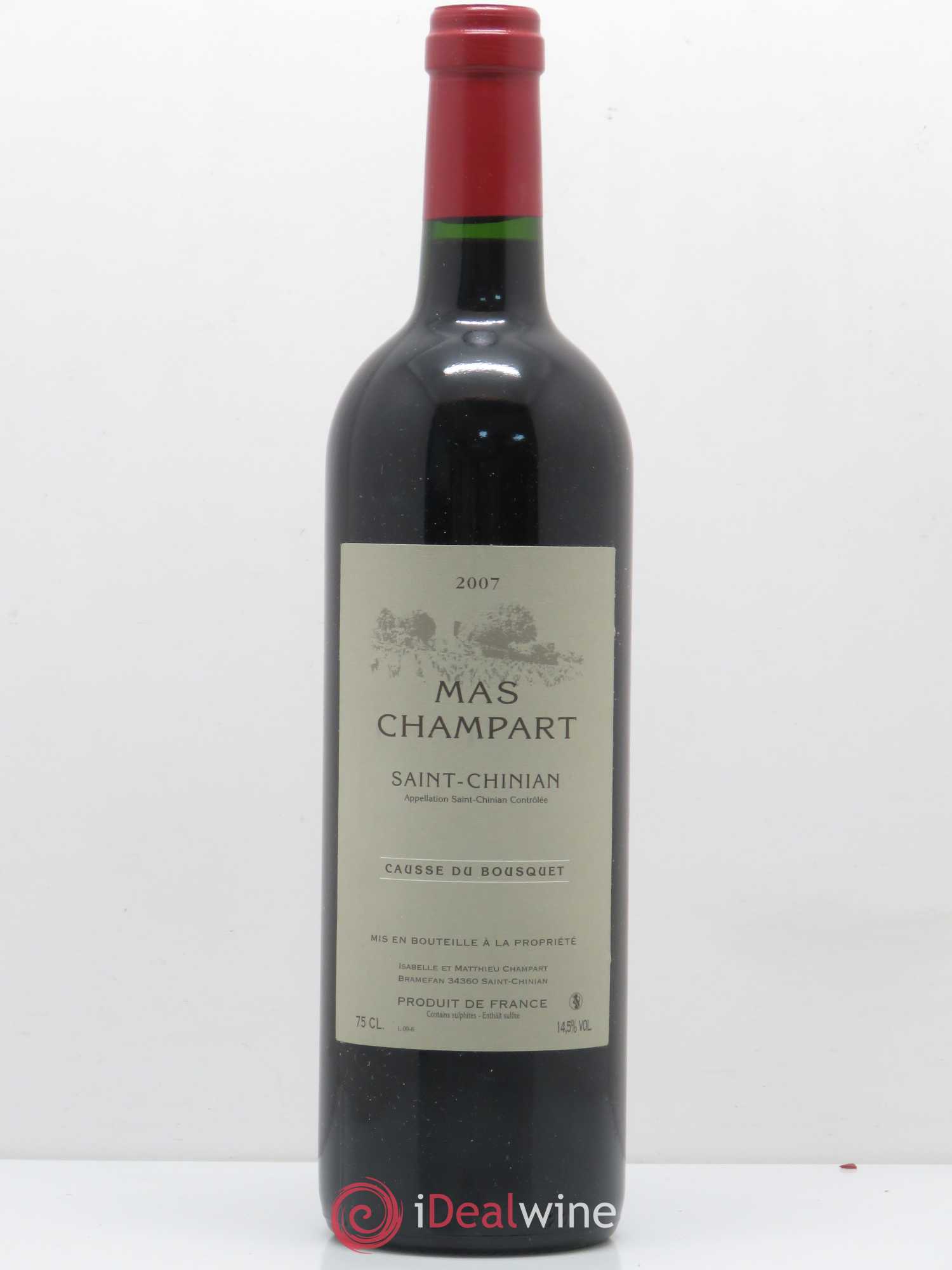 Saint-Chinian Mas Champart Causse du Bousquet Isabelle et Mathieu Champart 2007 - Lot de 1 bouteille - 0