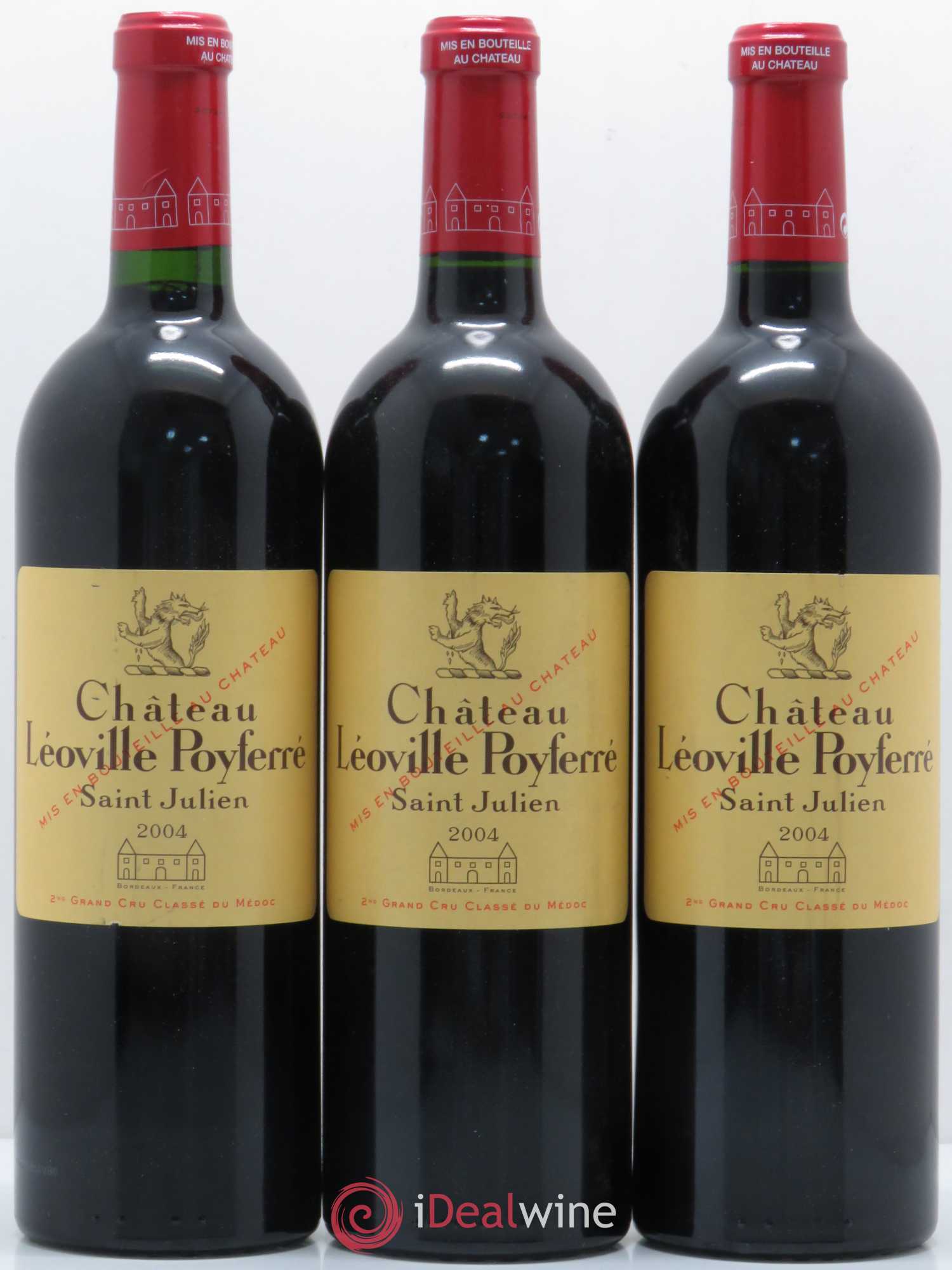 Château Léoville Poyferré 2ème Grand Cru Classé 2004 - Lot de 3 bouteilles - 0