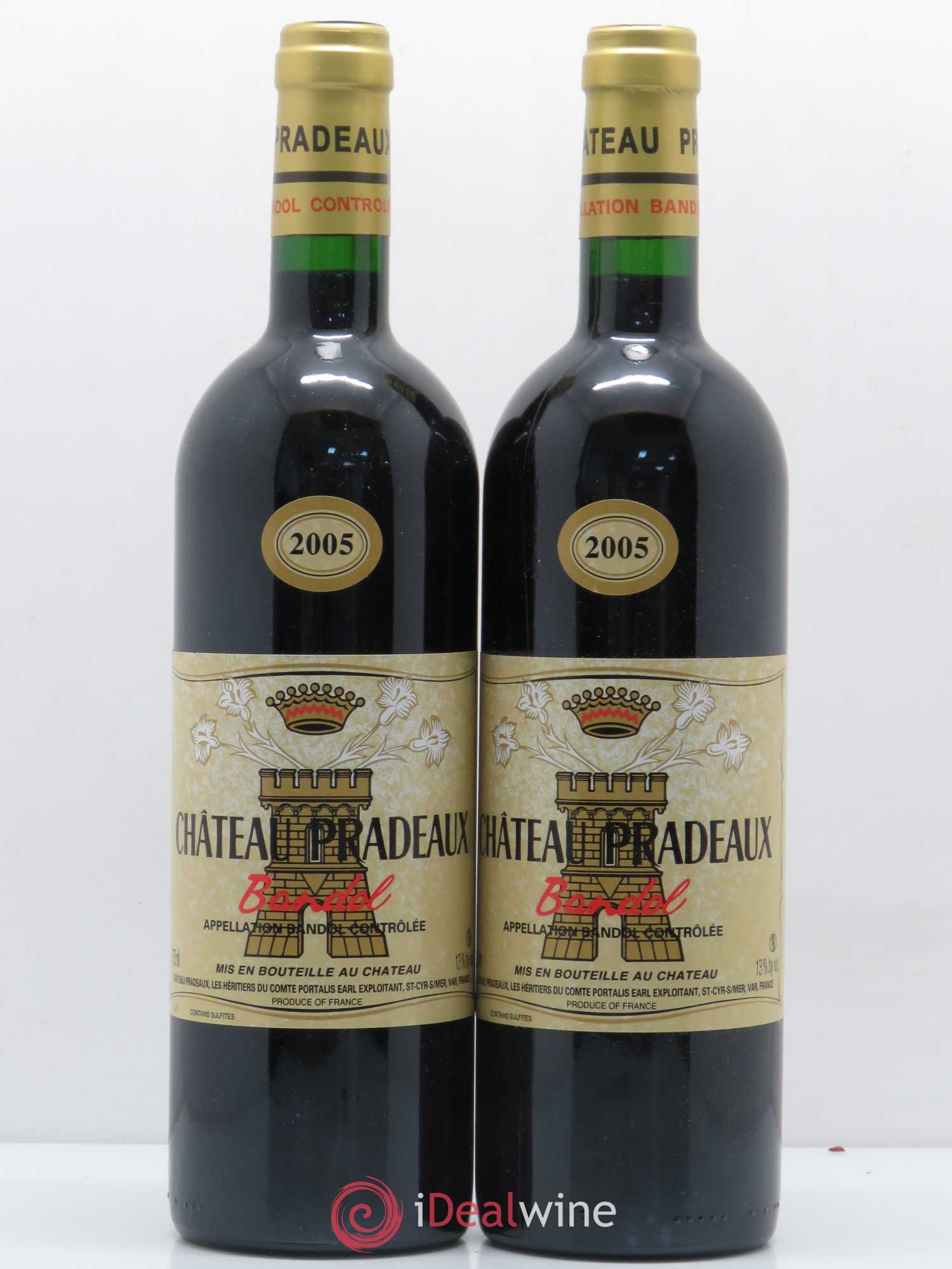 Bandol Château Pradeaux Famille Portalis 2005 - Lot de 2 bouteilles - 0