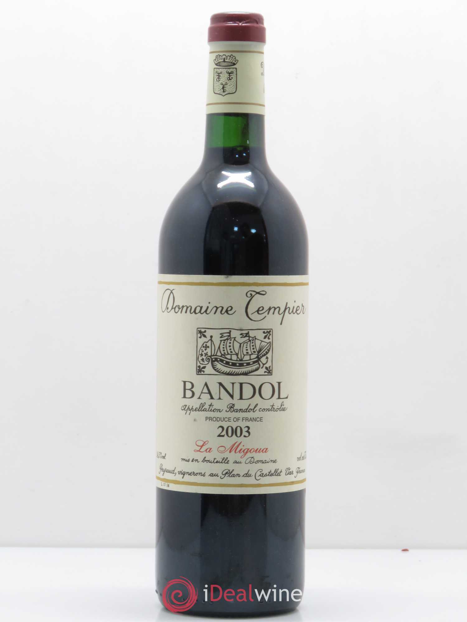 Bandol Domaine Tempier Cuvée La Migoua Famille Peyraud 2003 - Lot de 1 bouteille - 0