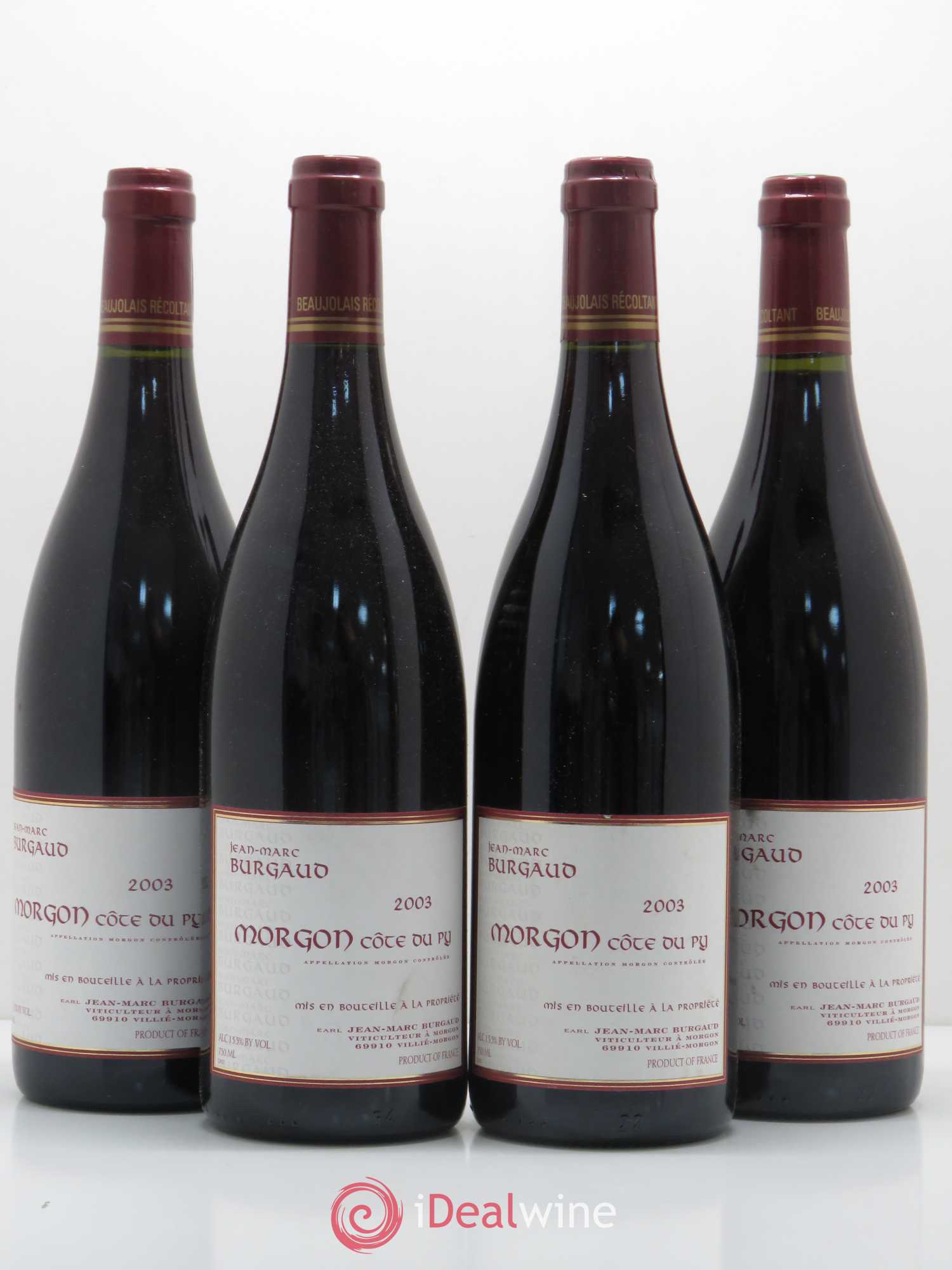 Morgon Côte du Py Jean-Marc Burgaud (Domaine) 2003 - Lot de 4 bouteilles - 0