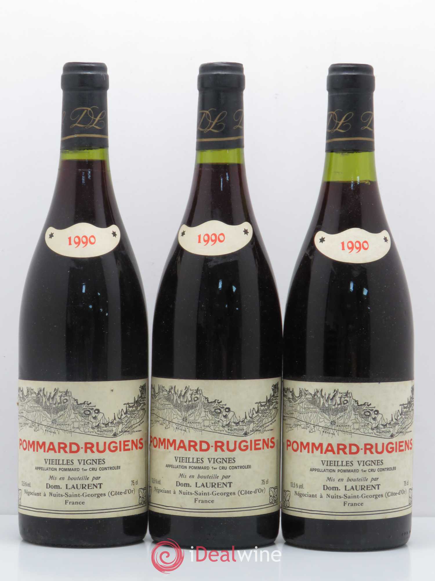 Pommard 1er Cru Les Rugiens Vieilles vignes Laurent Père et Fils 1990 - Lot de 3 bouteilles - 0