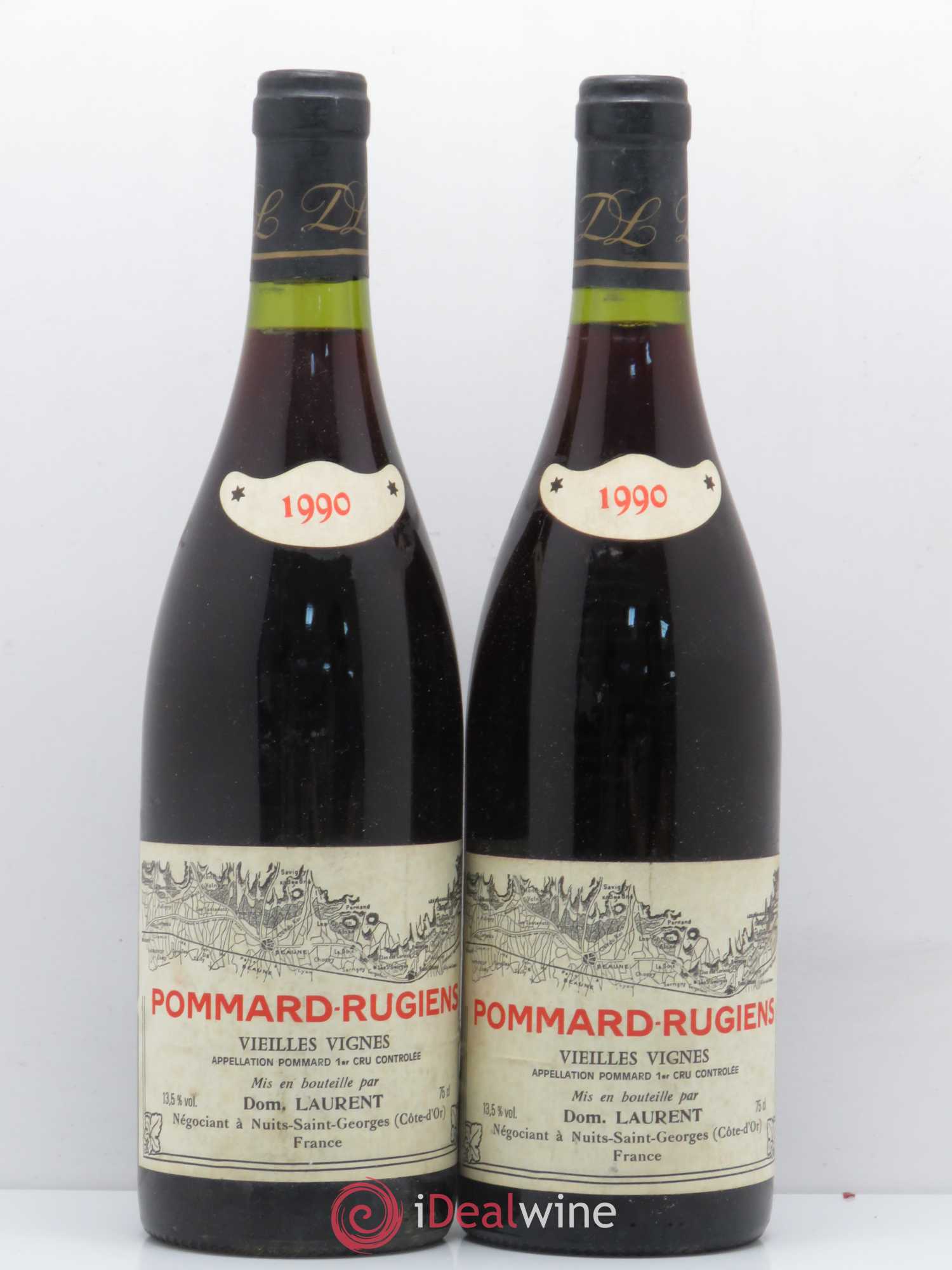 Pommard 1er Cru Les Rugiens Vieilles vignes Laurent Père et Fils 1990 - Lot de 2 bouteilles - 0