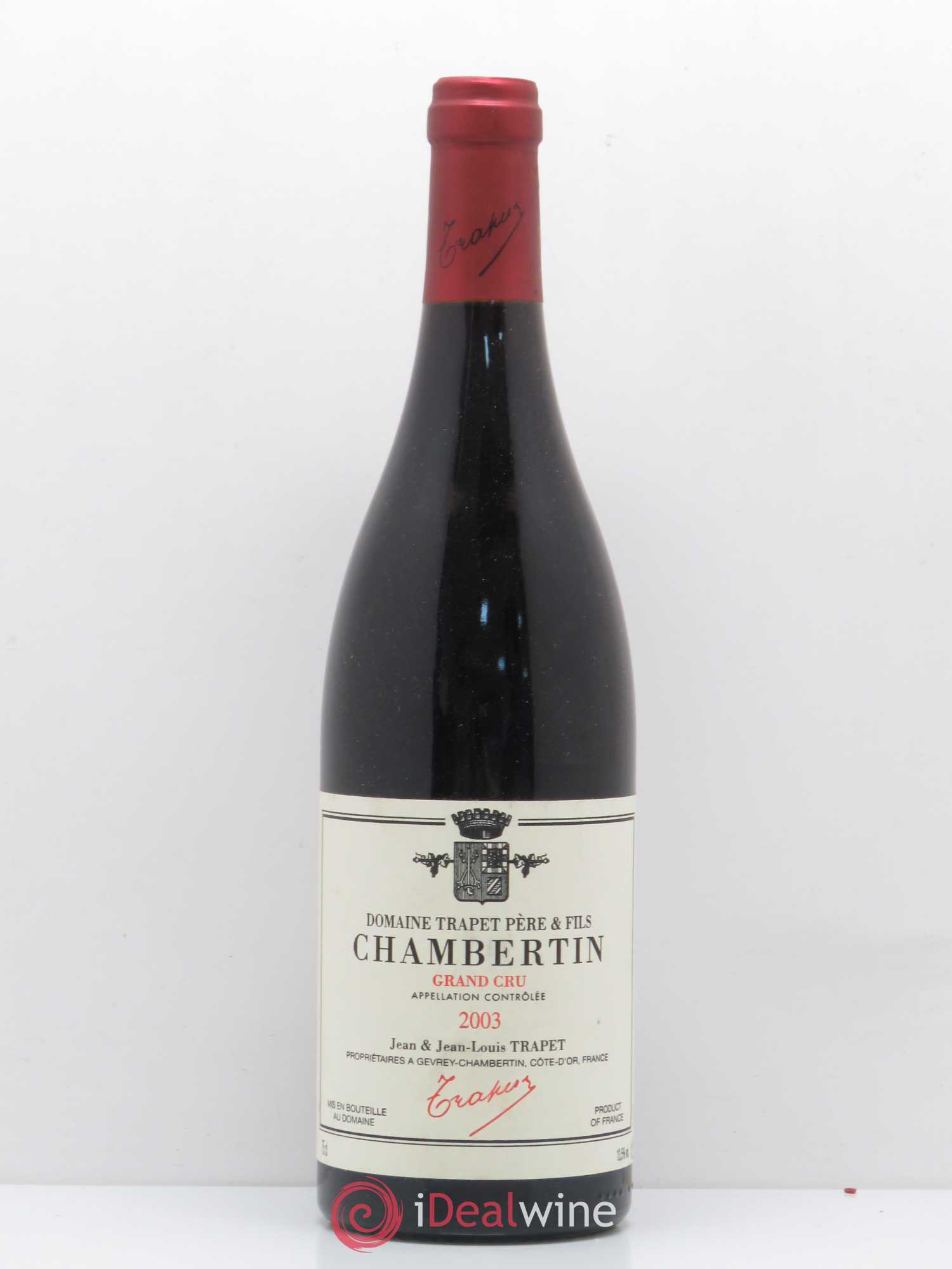 Chambertin Grand Cru Domaine Trapet 2003 - Lot de 1 bouteille - 0